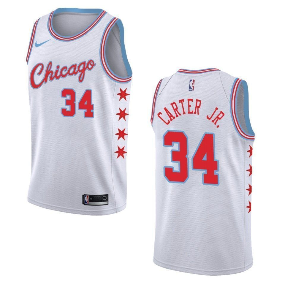 Men's Chicago Bulls 34 Wendell Carter Jr. City Swingman Jersey - White