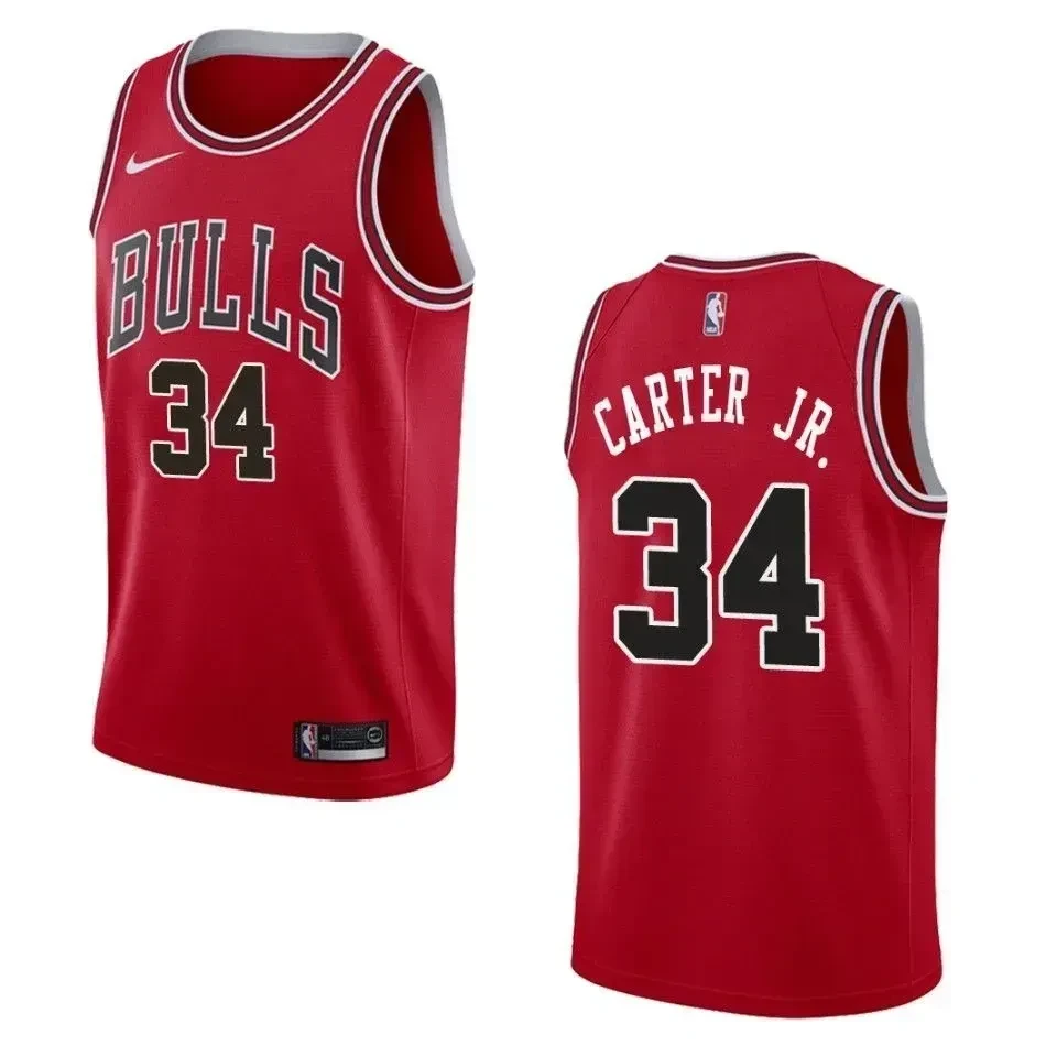 Men's Chicago Bulls 34 Wendell Carter Jr. Icon Swingman Jersey - Red