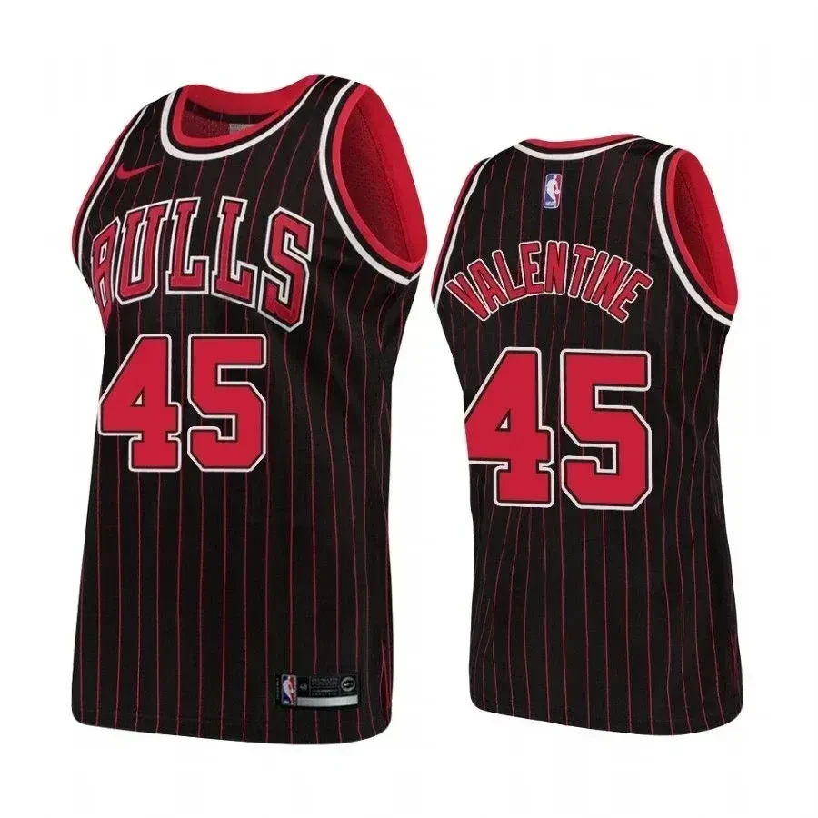 Men's Chicago Bulls 45 Denzel Valentine Hardwood Classics Black Jersey