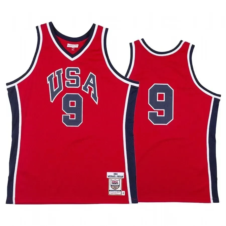 Men's Chicago Bulls Michael Jordan 9 Usa Team 1984 Jersey