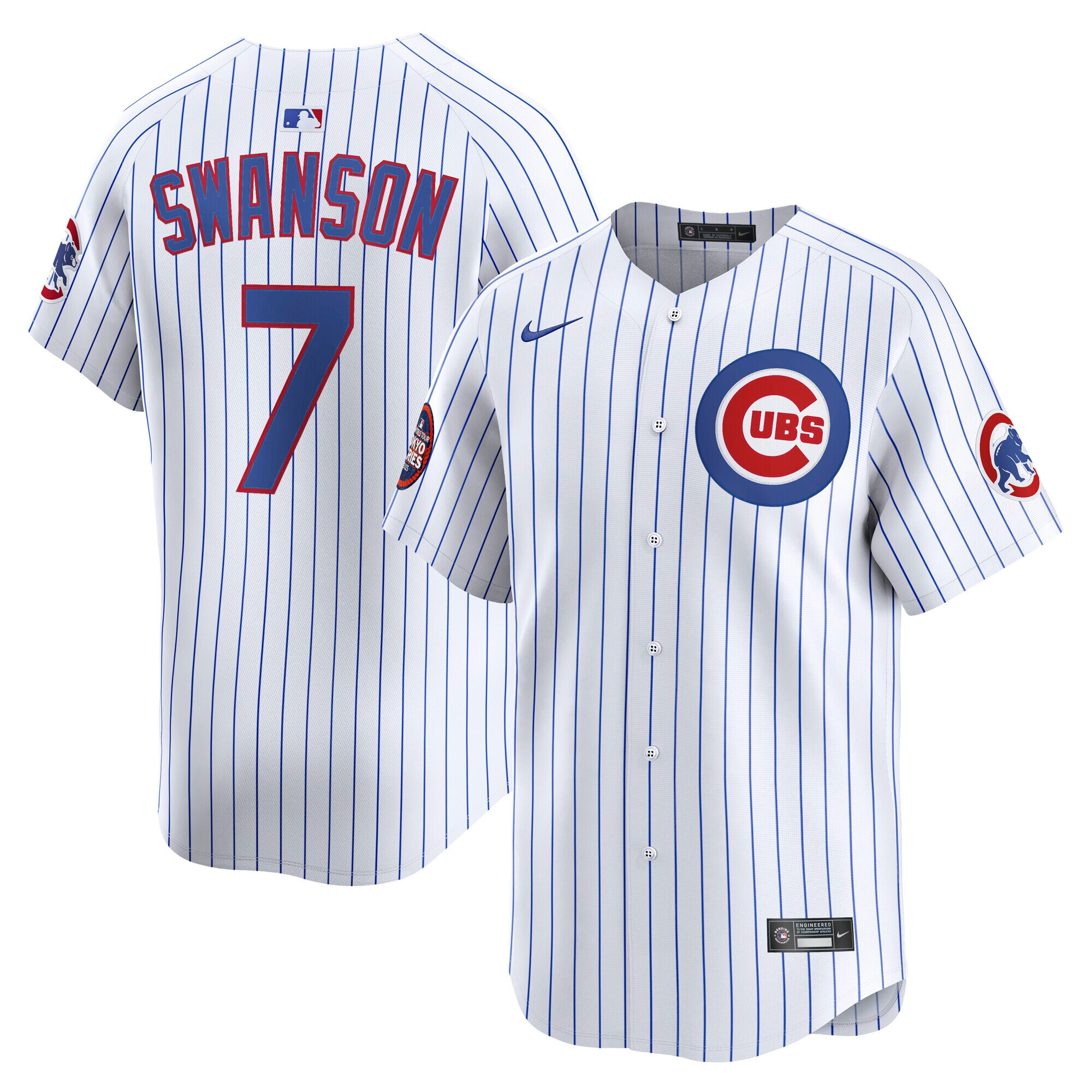 Men's Chicago Cubs Dansby Swanson White 2025 Mlb World Tour: Tokyo Series Home Limited Player Jersey
