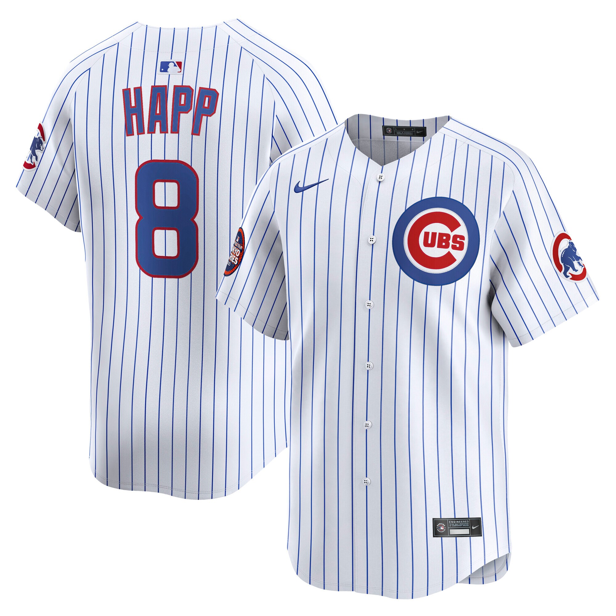 Men's Chicago Cubs Ian Happ White 2025 Mlb World Tour: Tokyo Series Home Limited Player Jersey