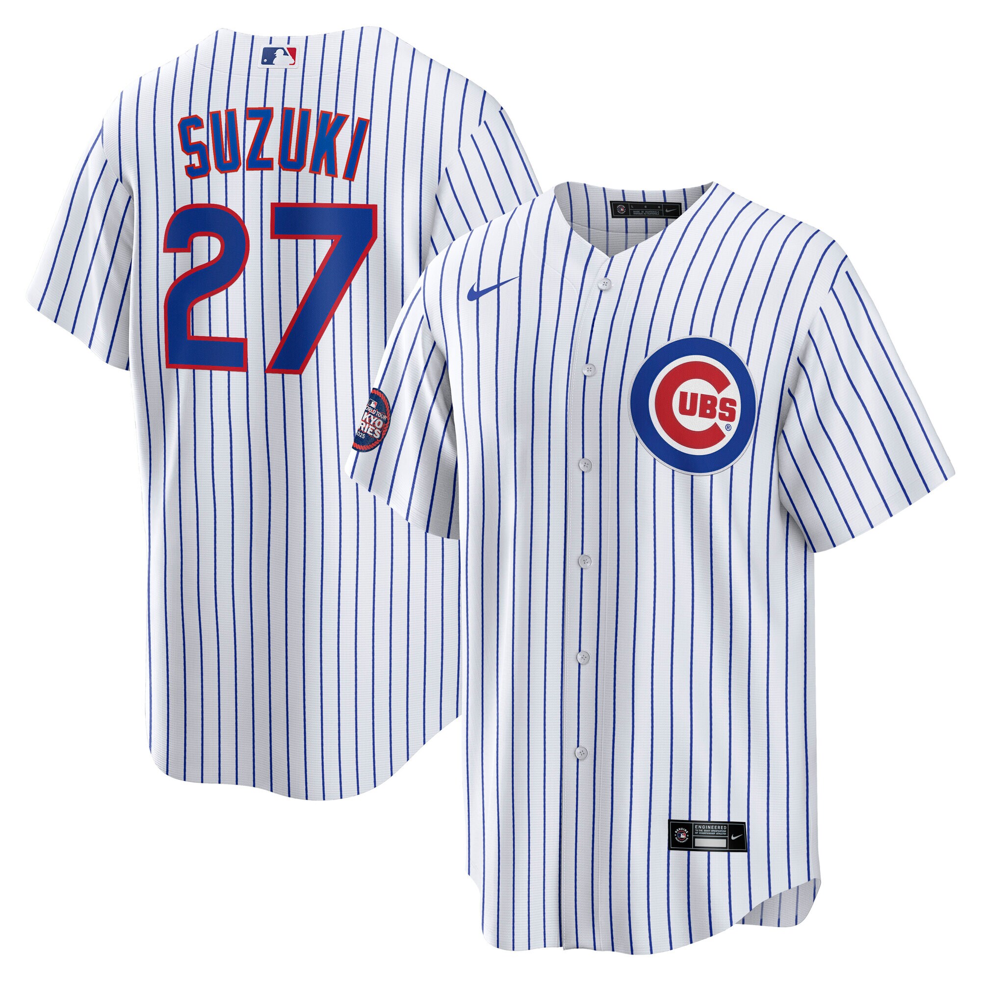 Men's Chicago Cubs Seiya Suzuki White 2025 Mlb World Tour: Tokyo Series Home Player Jersey