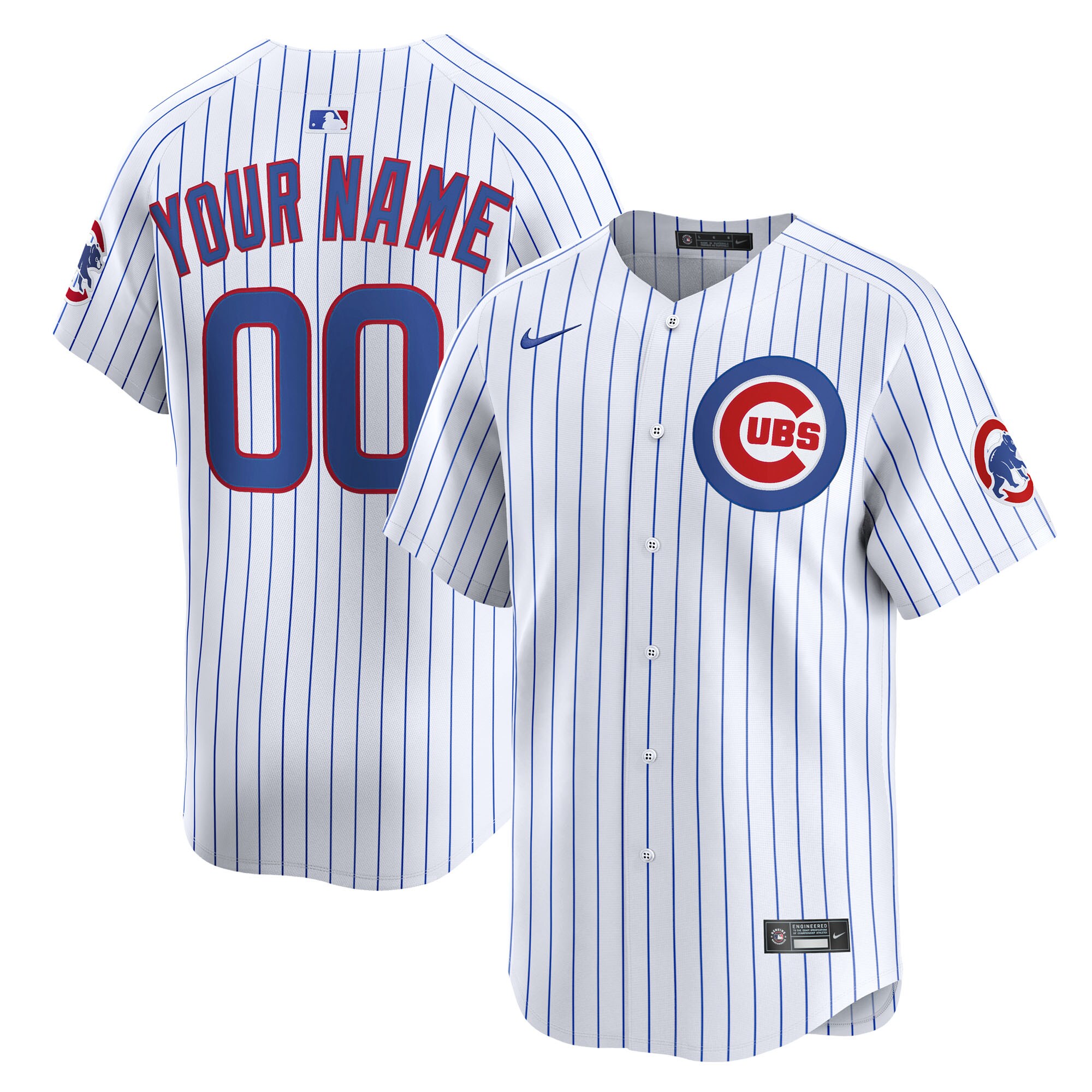 Men's Chicago Cubs White Home Limited Custom Jersey