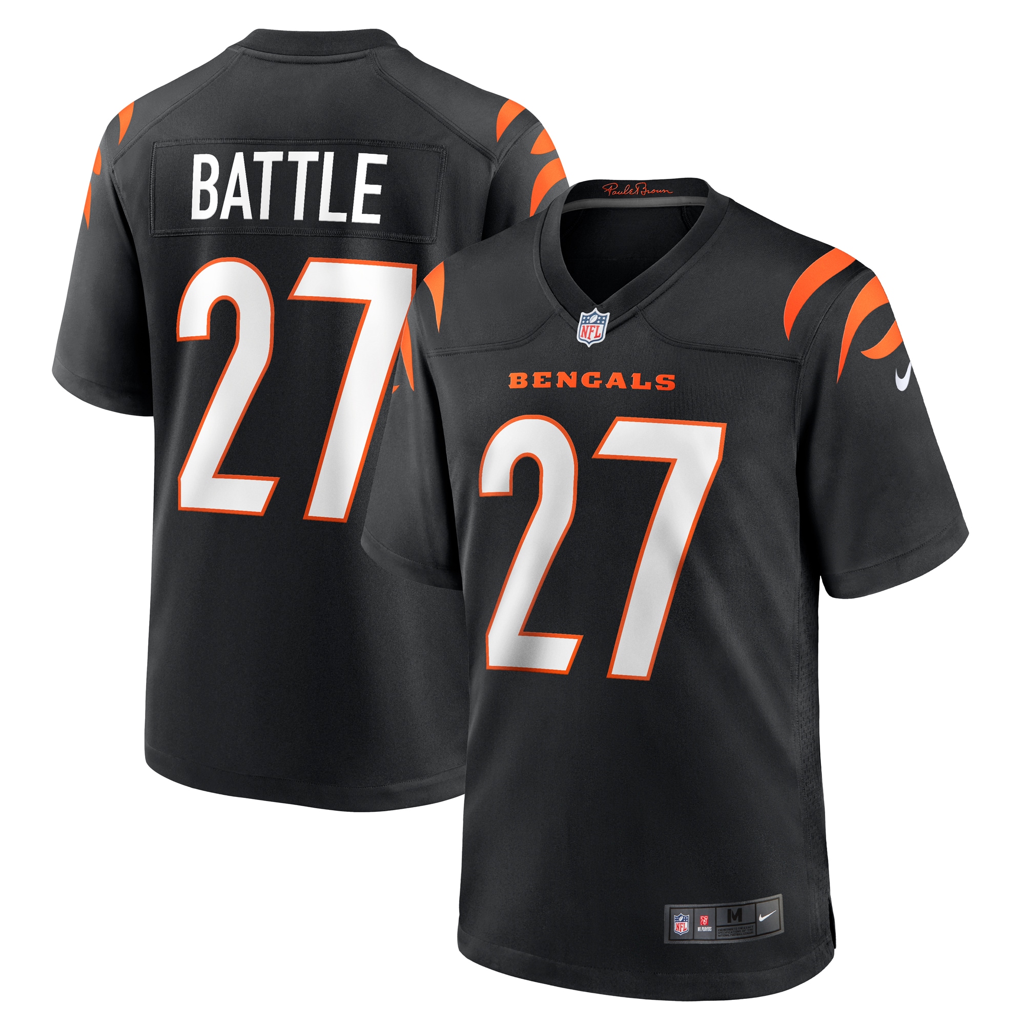 Men's Cincinnati Bengals Battle Black Team Game Jersey Js4443