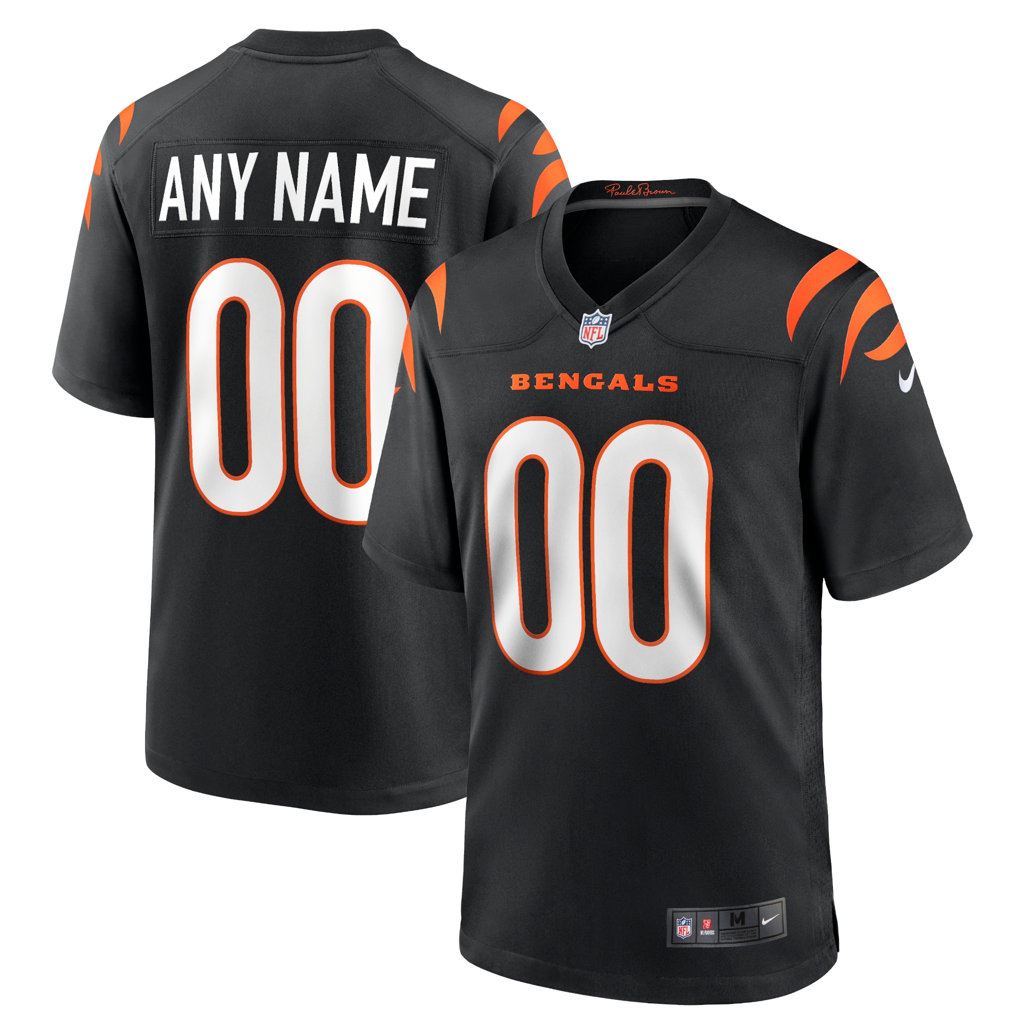 Men's Cincinnati Bengals Black Game Custom Jersey Js4091