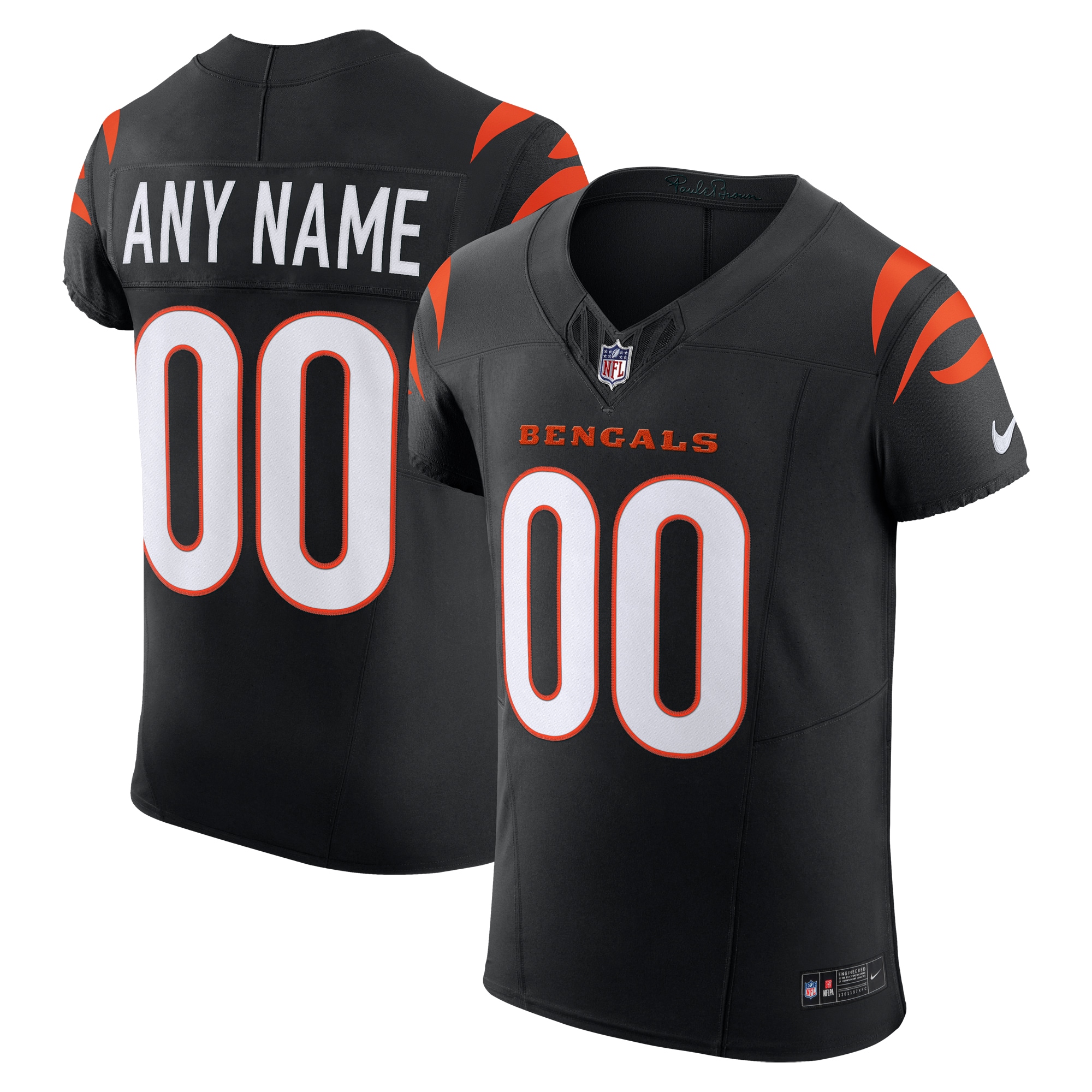 Men's Cincinnati Bengals Black Team Vapor F.u.s.e. Elite Custom Jersey Js5961
