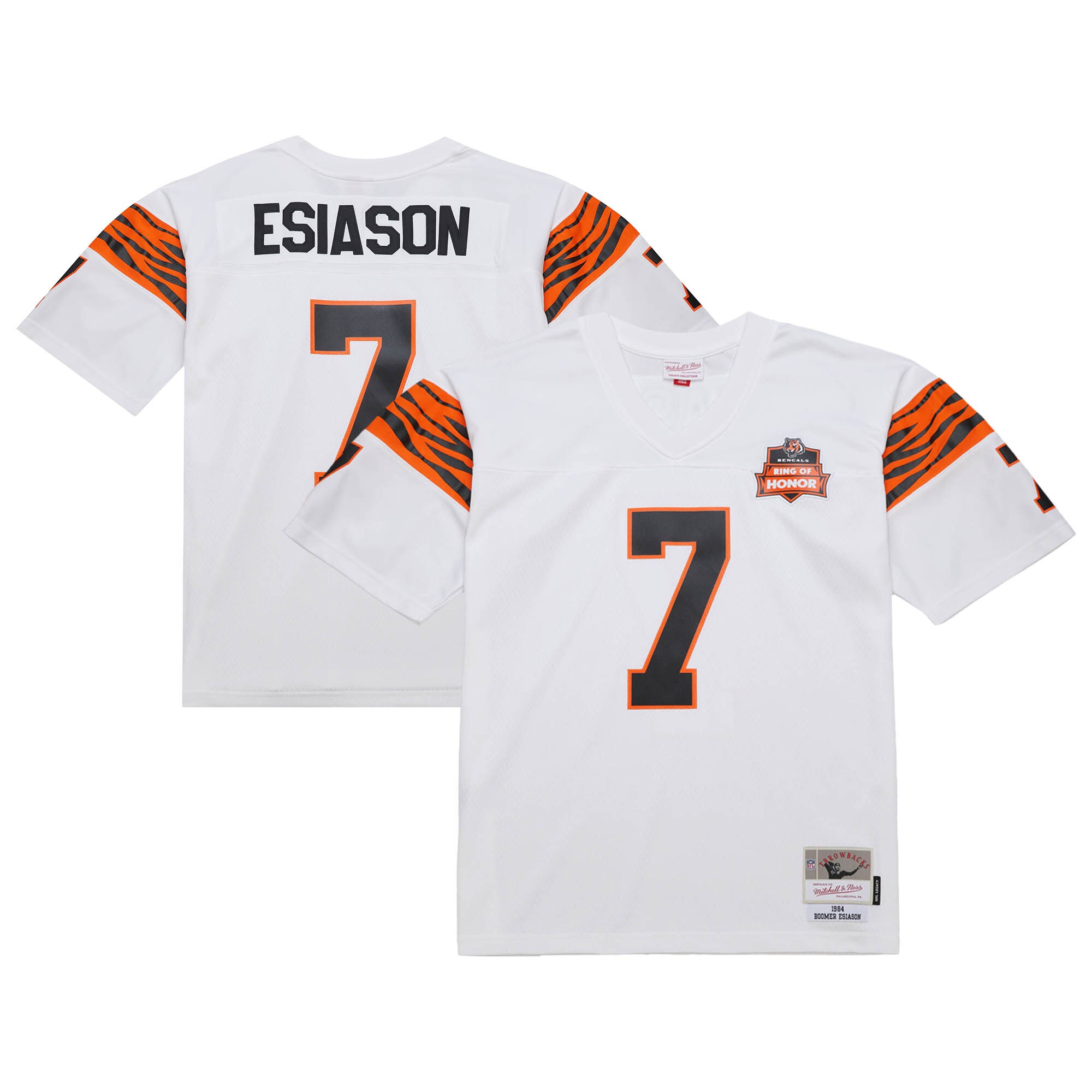 Men's Cincinnati Bengals Boomer Esiason Mitchell & Ness White 1984 Legacy Jersey Js8307