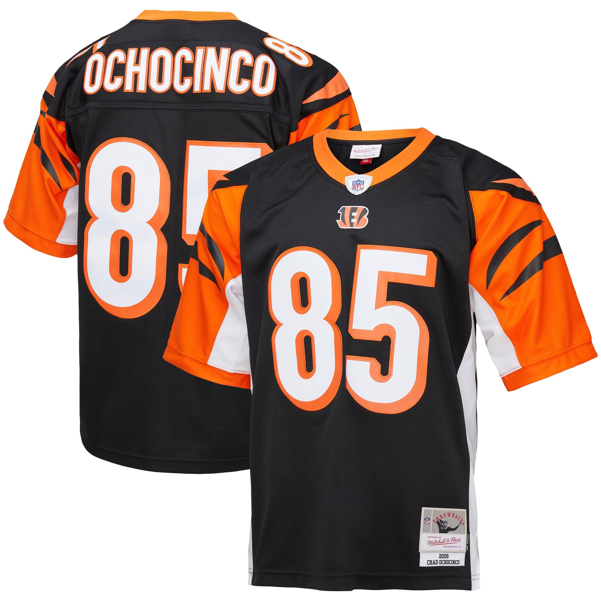 Men's Cincinnati Bengals Chad Ochocinco Mitchell & Ness Black Big & Tall 2009 Retired Player Jersey Js8534