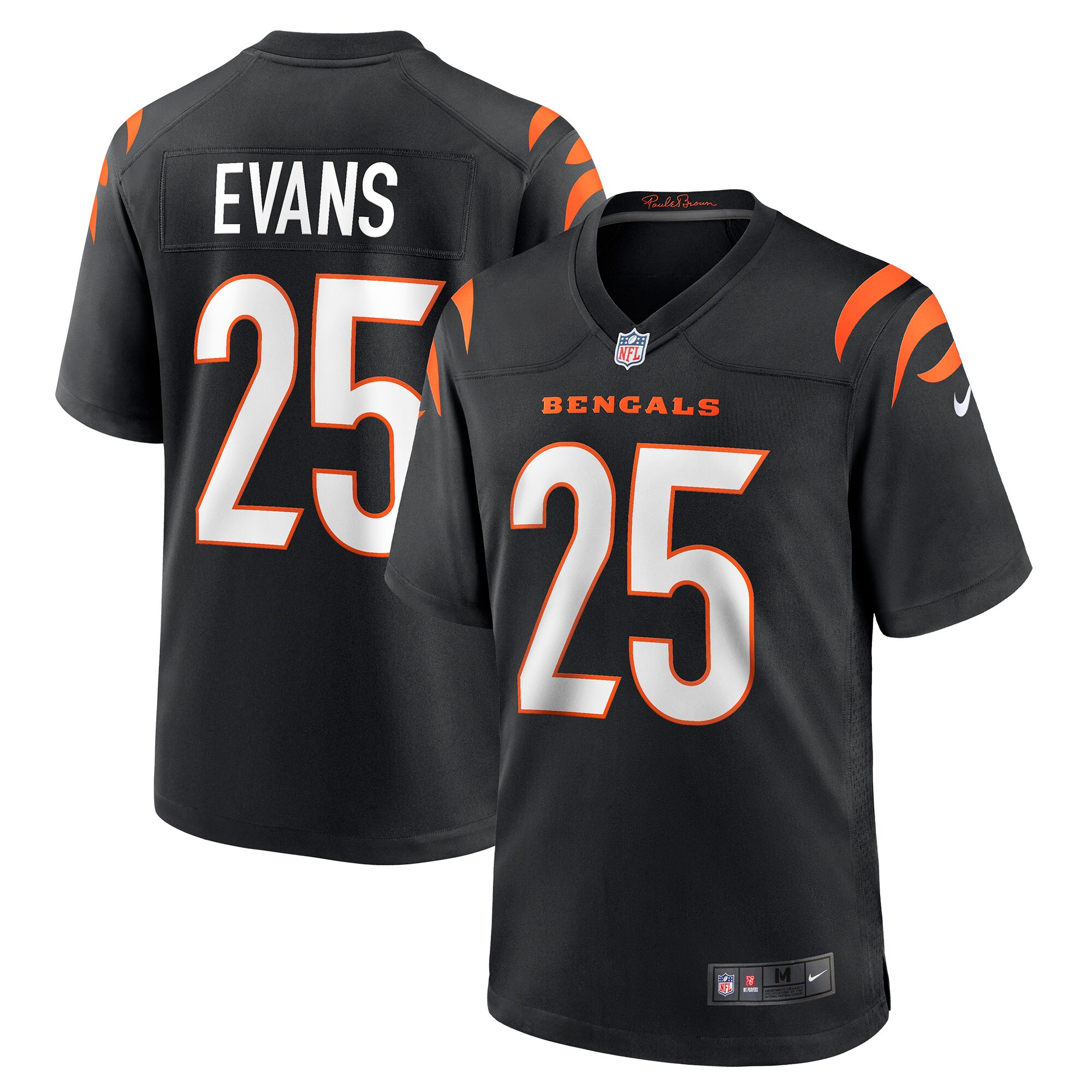 Men's Cincinnati Bengals Chris Evans Black Game Jersey Js6552
