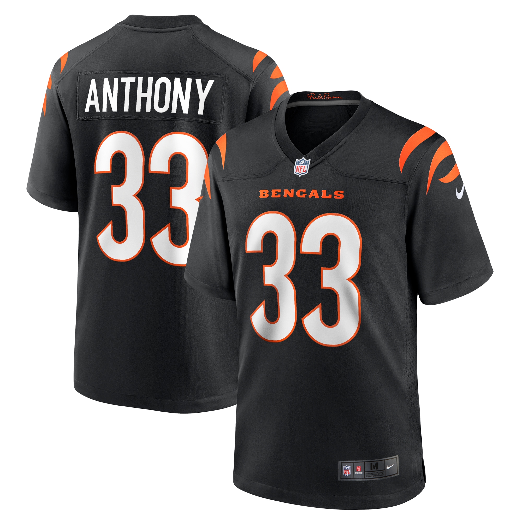 Men's Cincinnati Bengals Daijahn Anthony Black Game Jersey Js9458