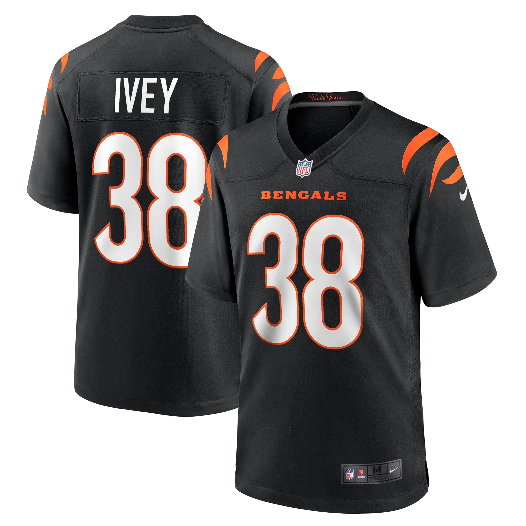 Men's Cincinnati Bengals Dj Ivey Black Team Game Jersey Js2293