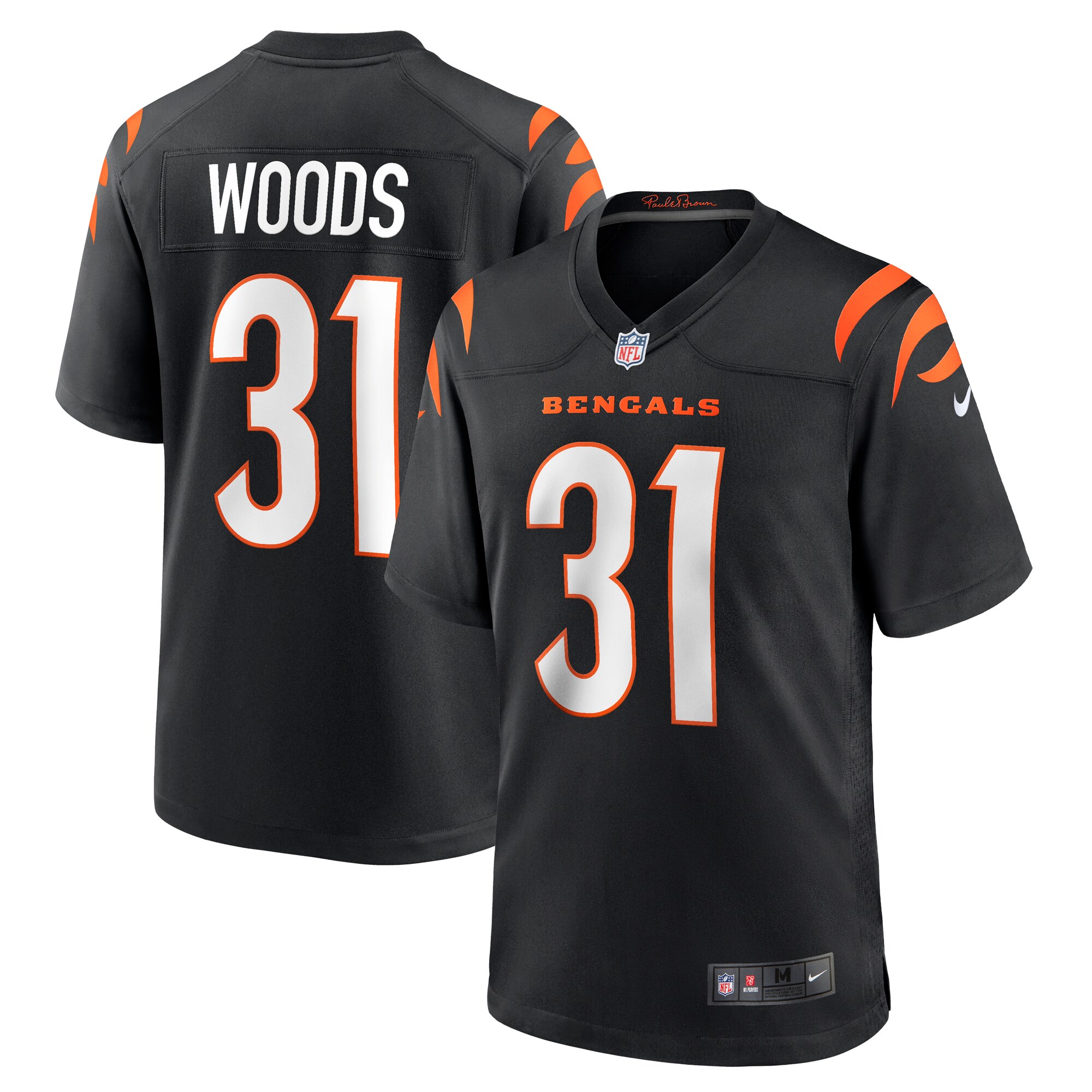 Men's Cincinnati Bengals Ickey Woods Black Retired Player Game Jersey Js9566
