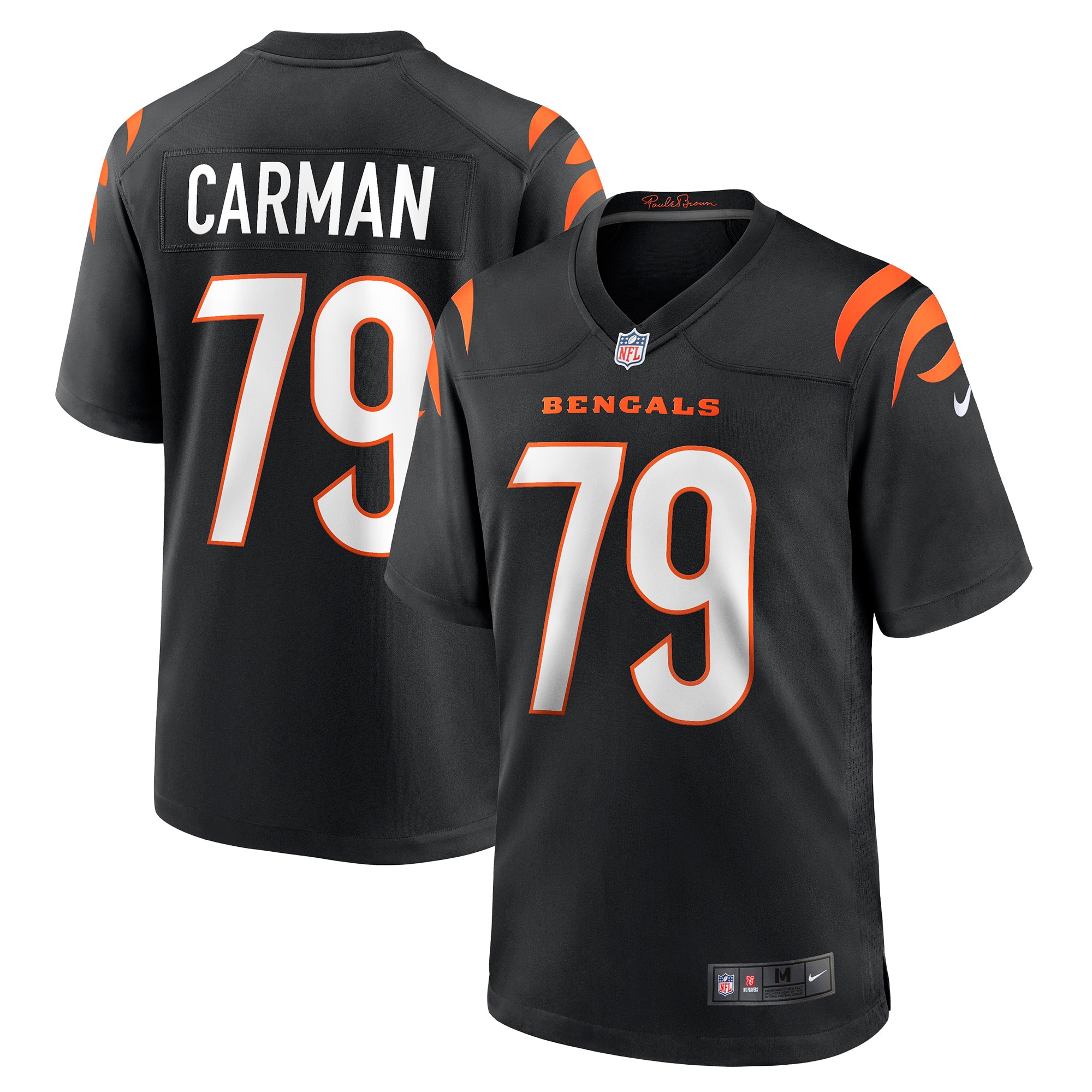 Men's Cincinnati Bengals Jackson Carman Black Game Jersey Js5595