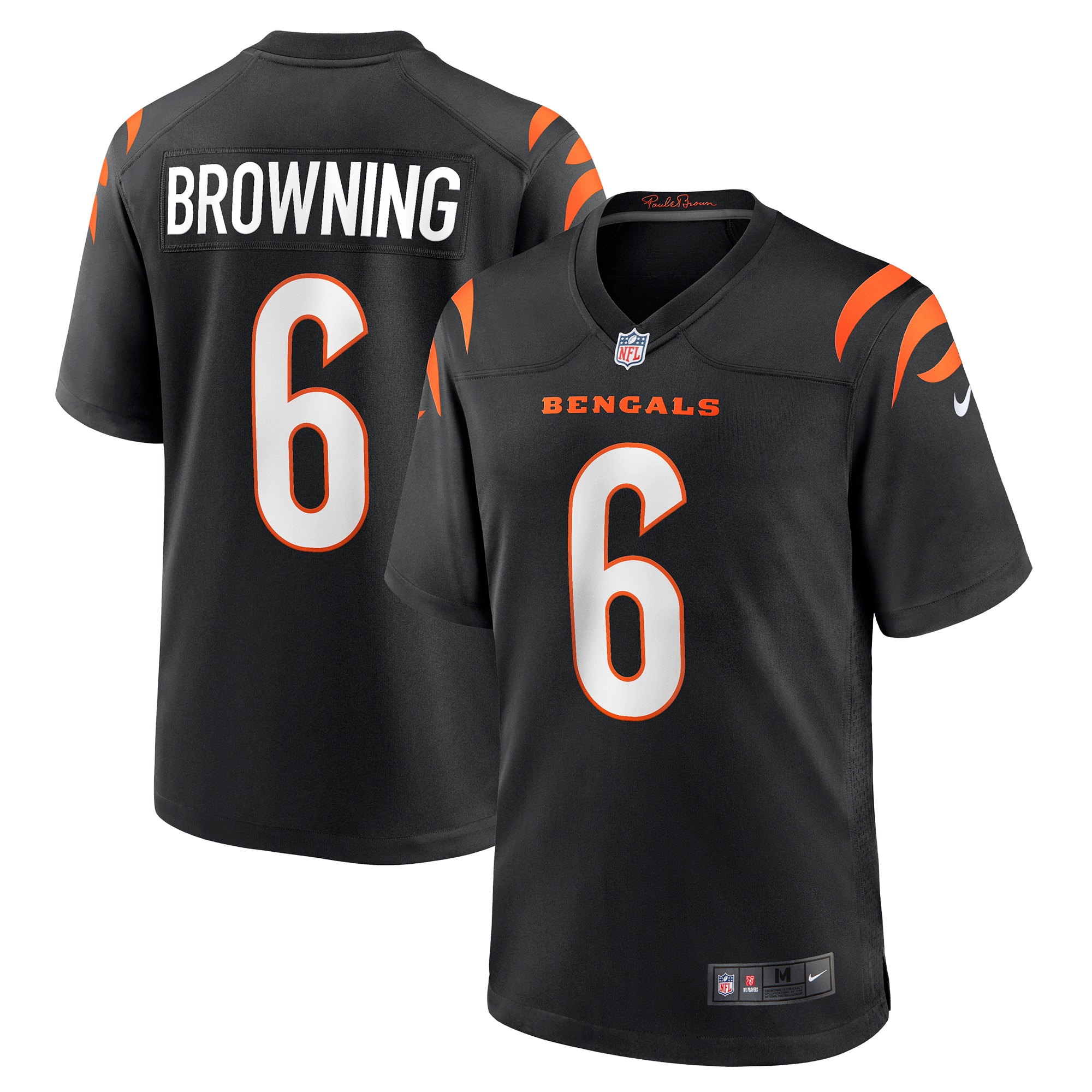 Men's Cincinnati Bengals Jake Browning Black Game Jersey Js9153