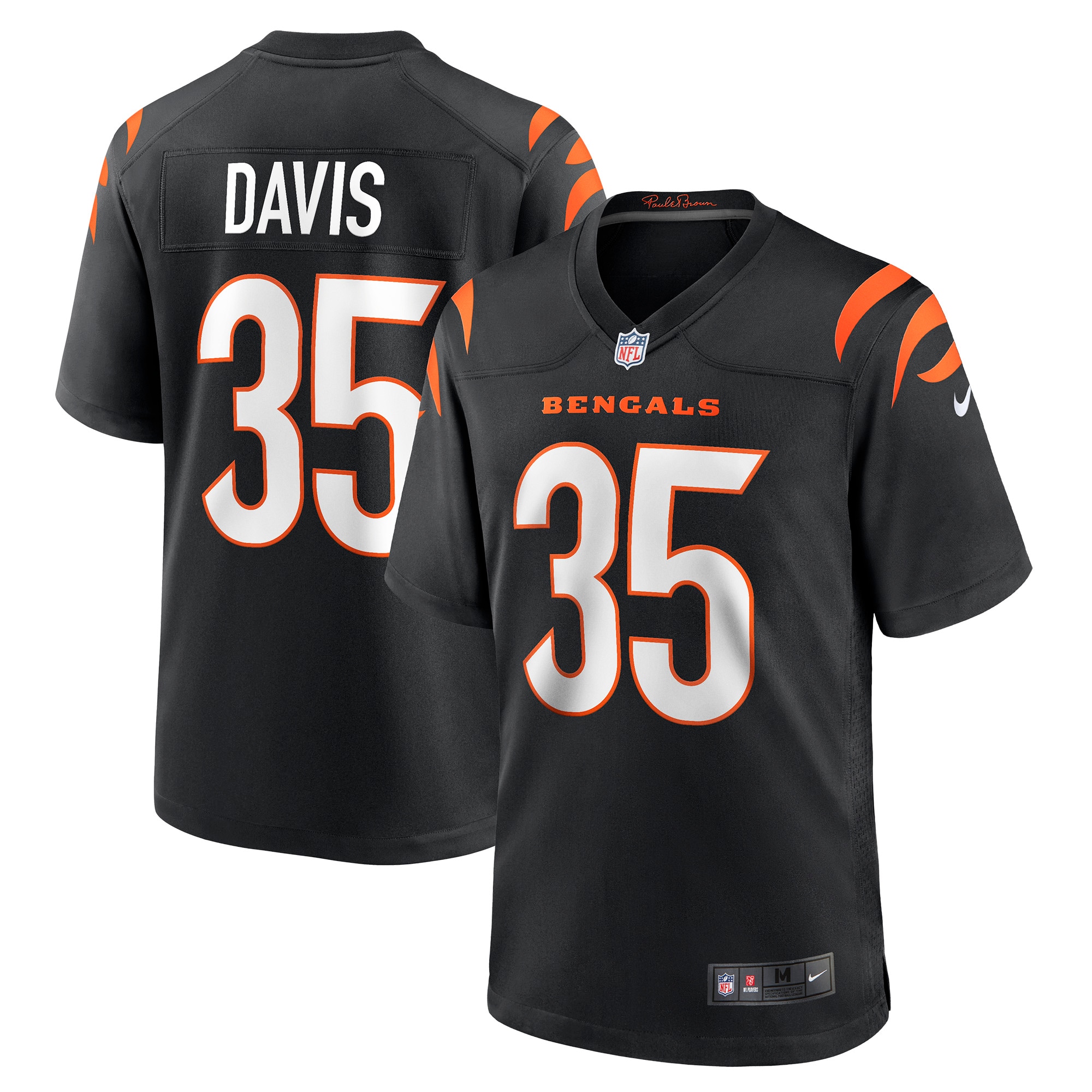Men's Cincinnati Bengals Jalen Davis Black Game Player Jersey Js3669