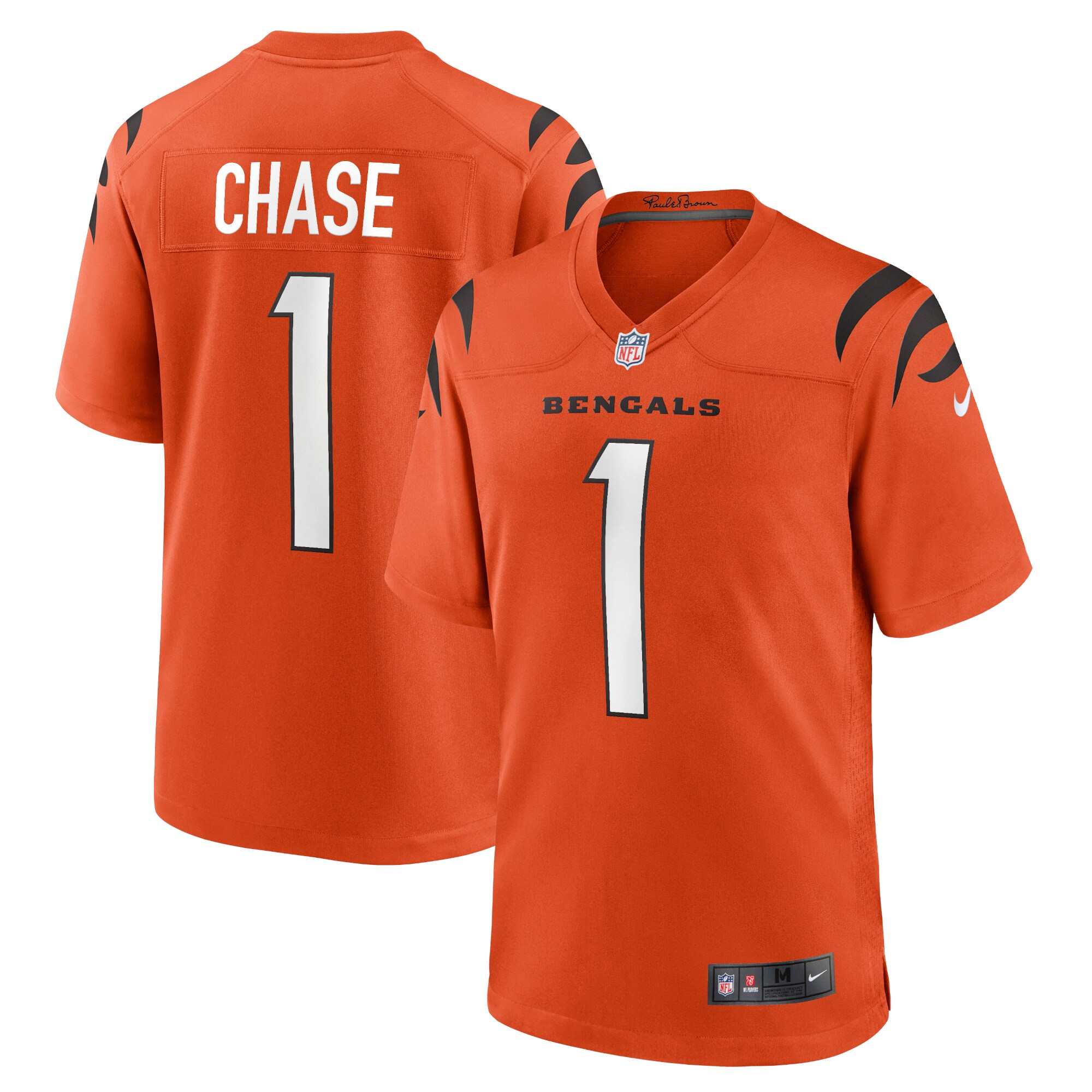 Men's Cincinnati Bengals Ja'marr Chase Orange Alternate Game Jersey Js6241