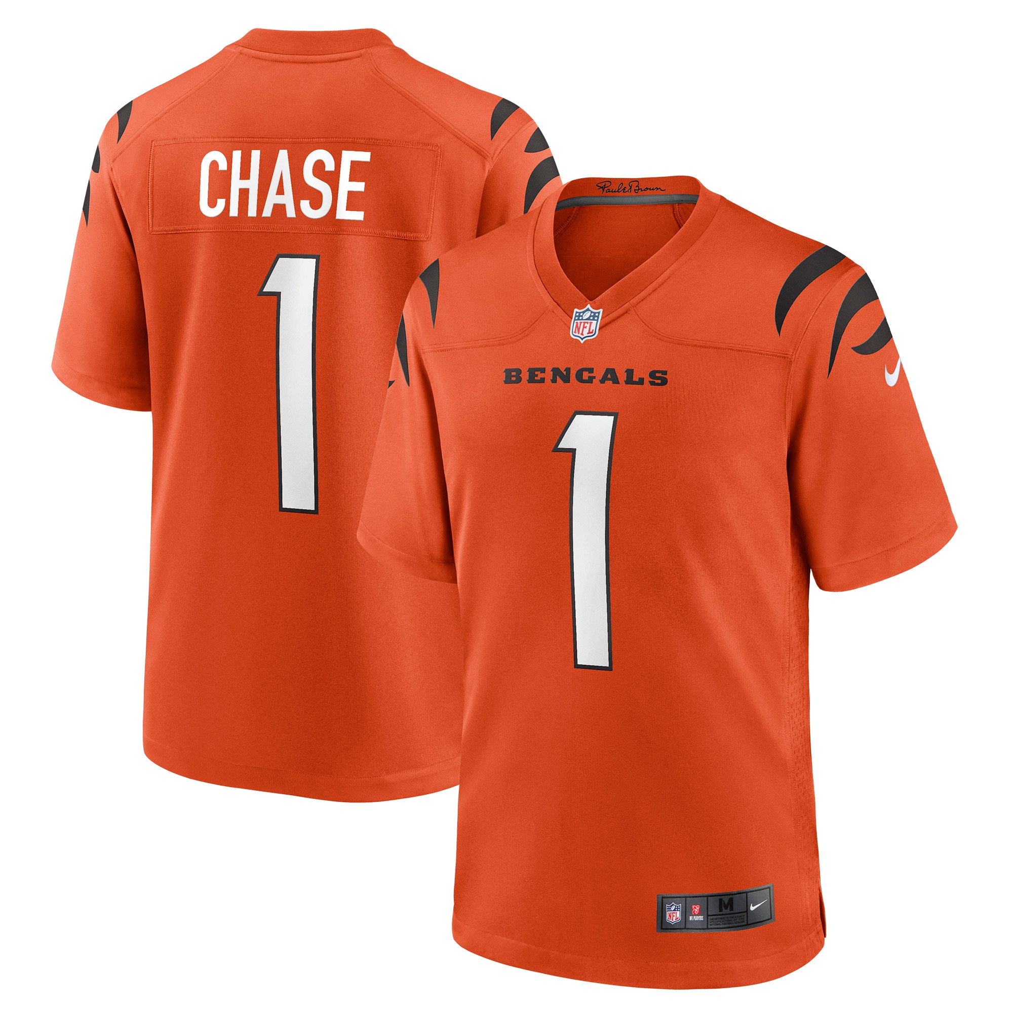 Men's Cincinnati Bengals Ja'marr Chase Orange Game Jersey Js3157