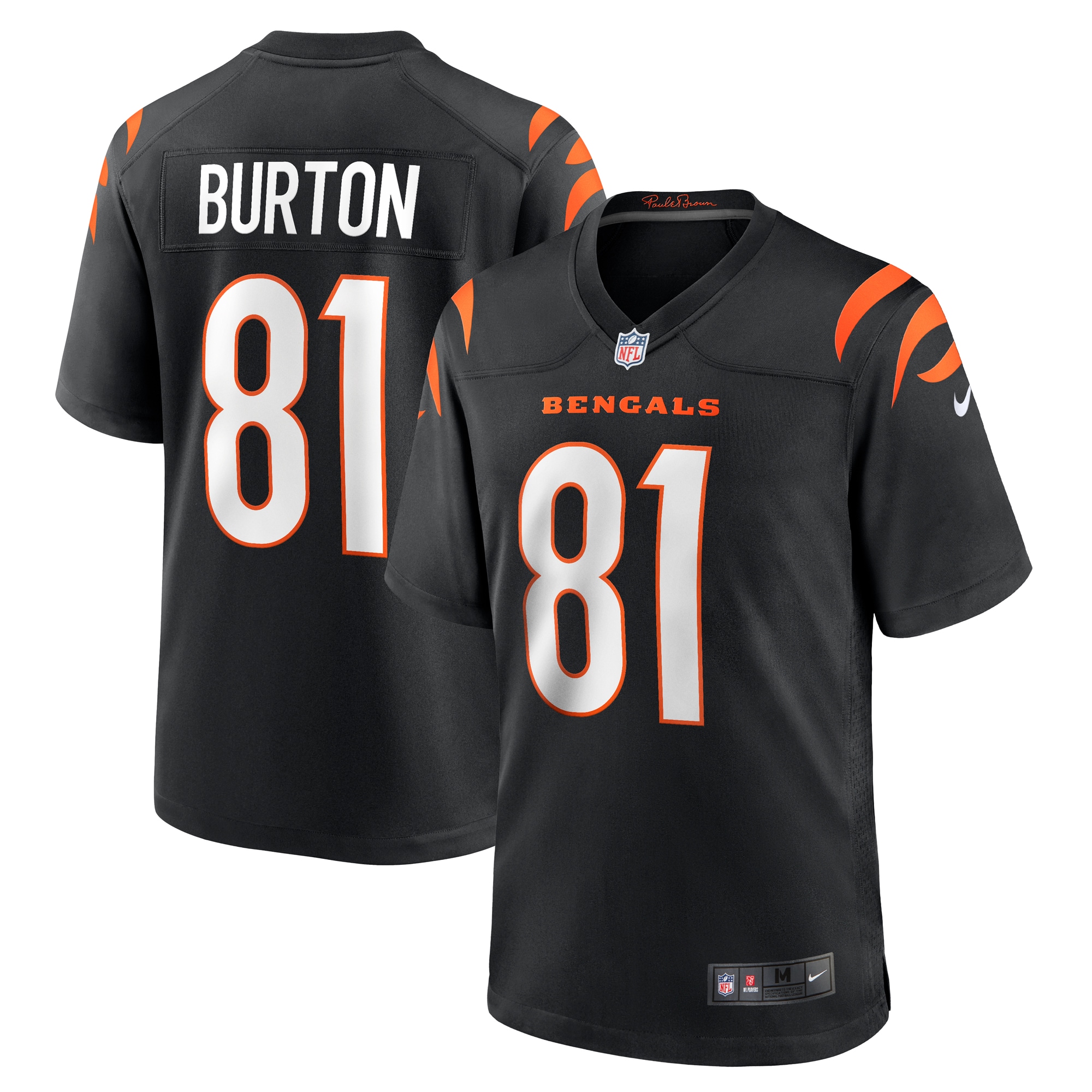 Men's Cincinnati Bengals Jermaine Burton Black Game Jersey Js8023