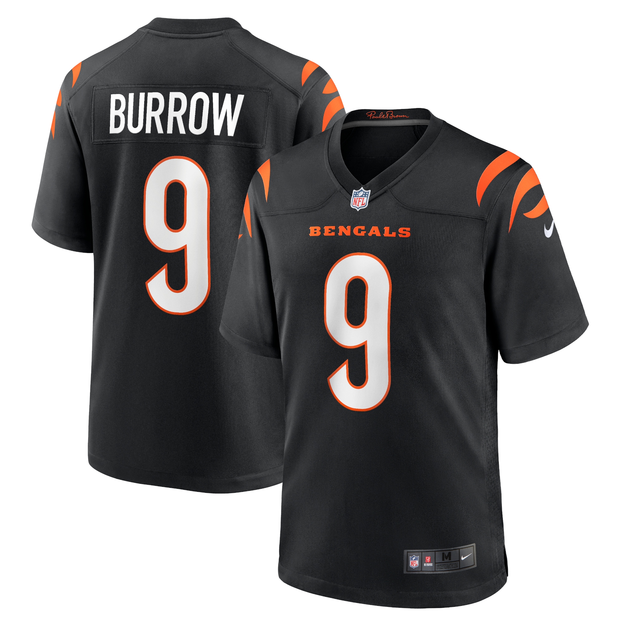 Men's Cincinnati Bengals Joe Burrow Black Player Game Jersey Js9156