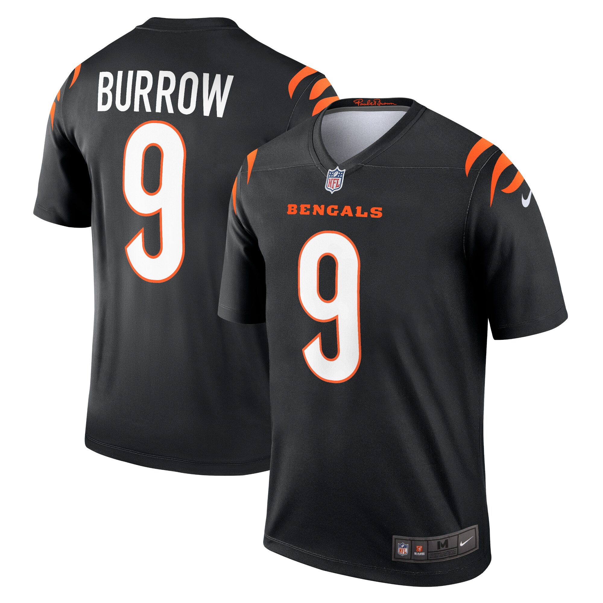 Men's Cincinnati Bengals Joe Burrow Black Team Legend Player Performance Top Js4939