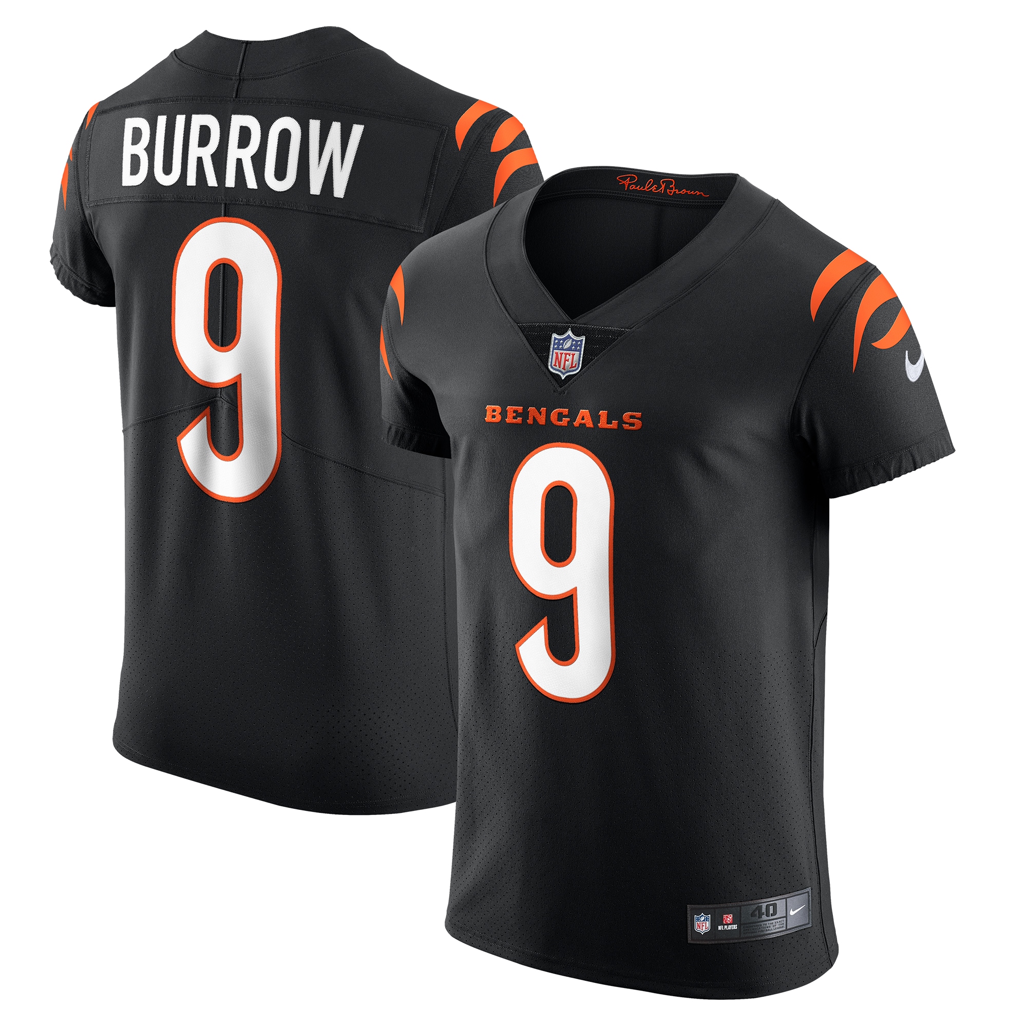 Men's Cincinnati Bengals Joe Burrow Black Vapor Elite Jersey Js6535