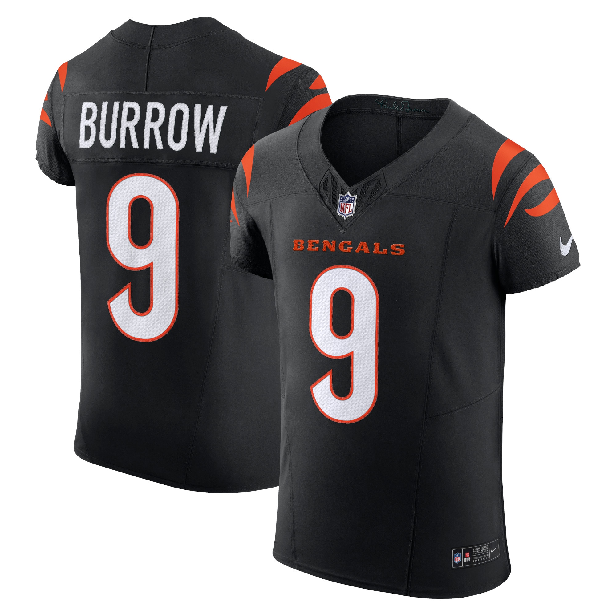 Men's Cincinnati Bengals Joe Burrow Black Vapor F.u.s.e. Elite Jersey Js5568