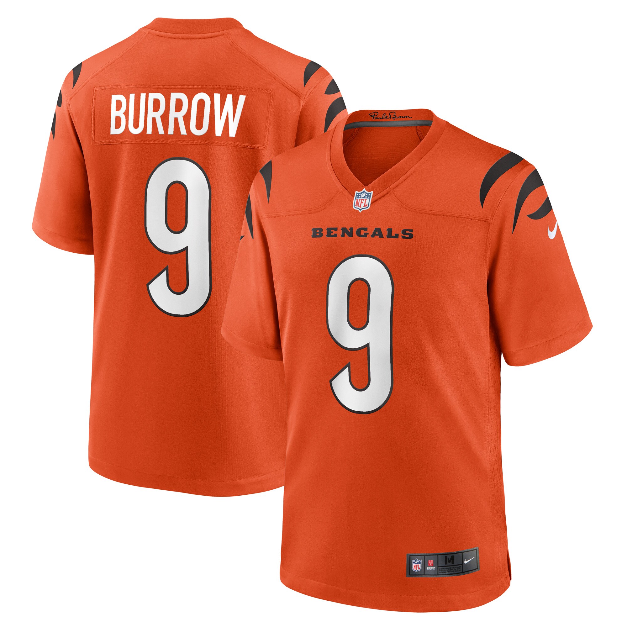 Men's Cincinnati Bengals Joe Burrow Orange Game Jersey Js2452