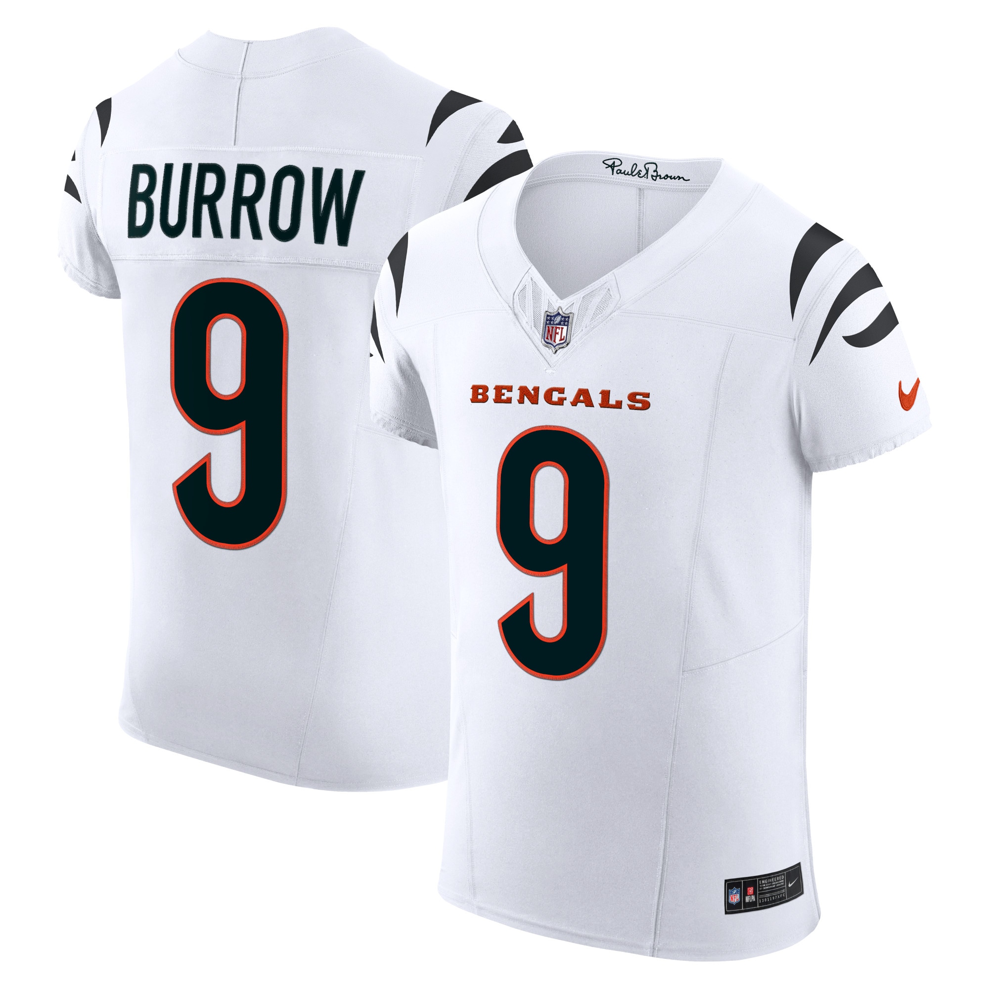 Men's Cincinnati Bengals Joe Burrow White Vapor F.u.s.e. Elite Jersey Js9552