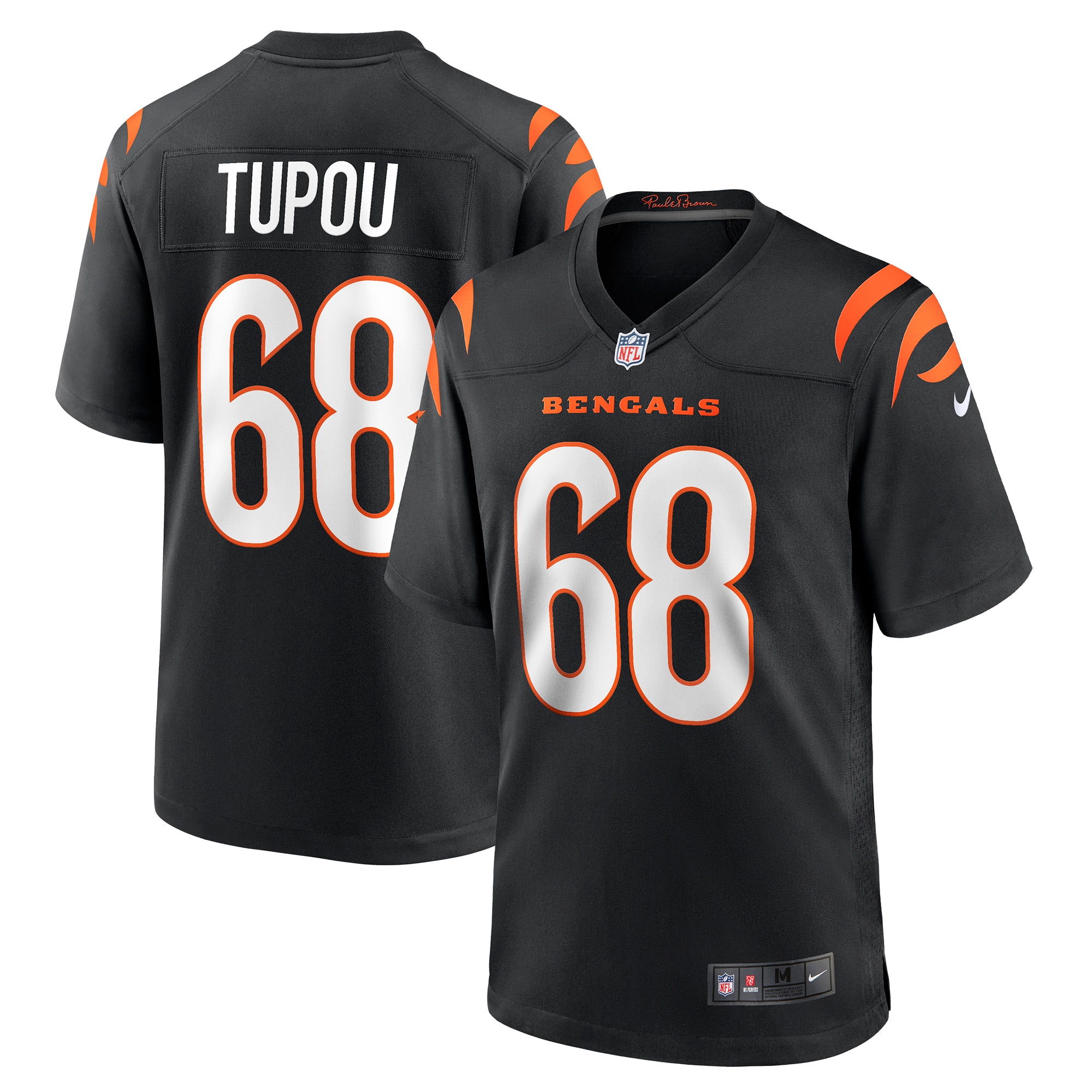 Men's Cincinnati Bengals Josh Tupou Black Game Player Jersey Js2118