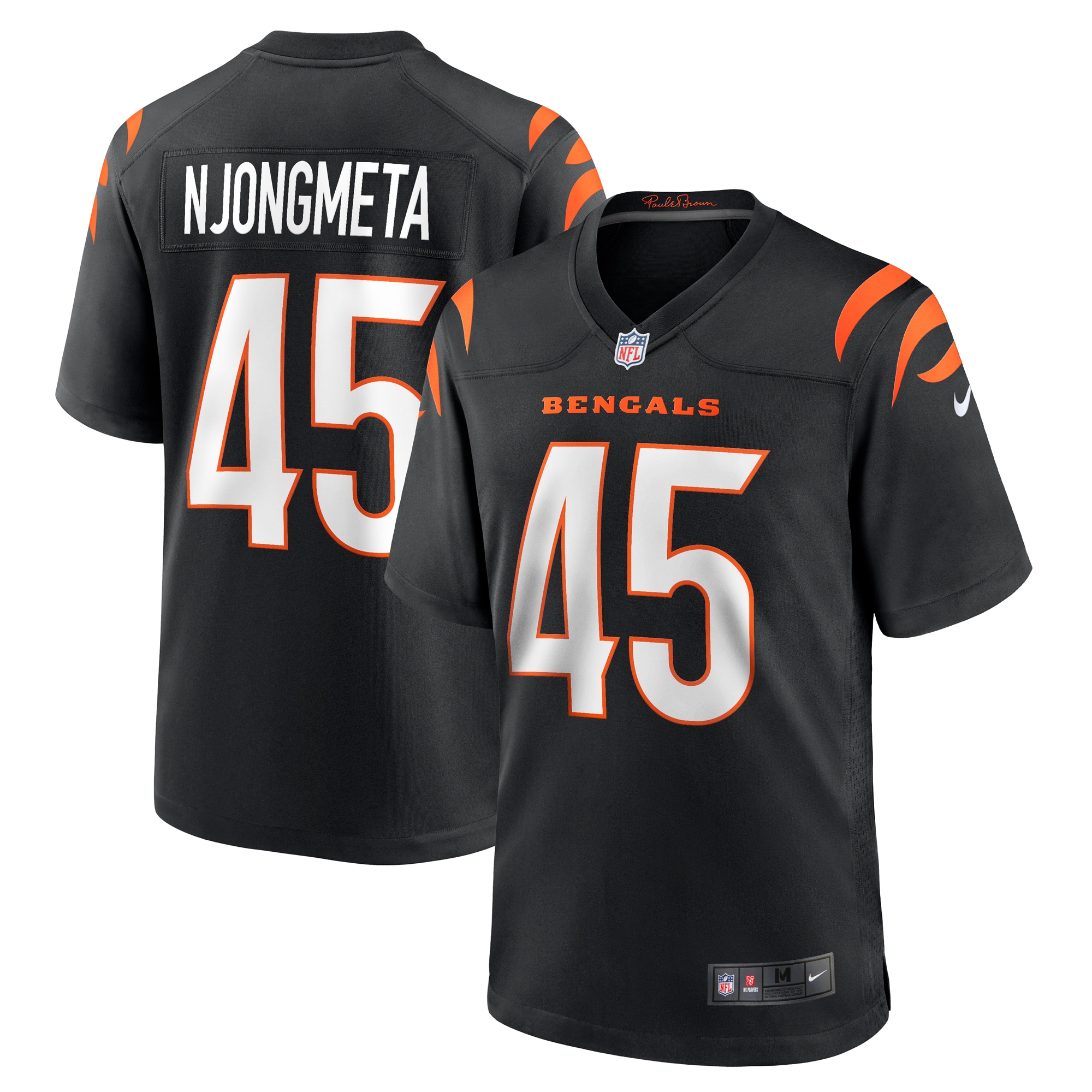 Men's Cincinnati Bengals Maema Njongmeta Black Game Jersey Js7919