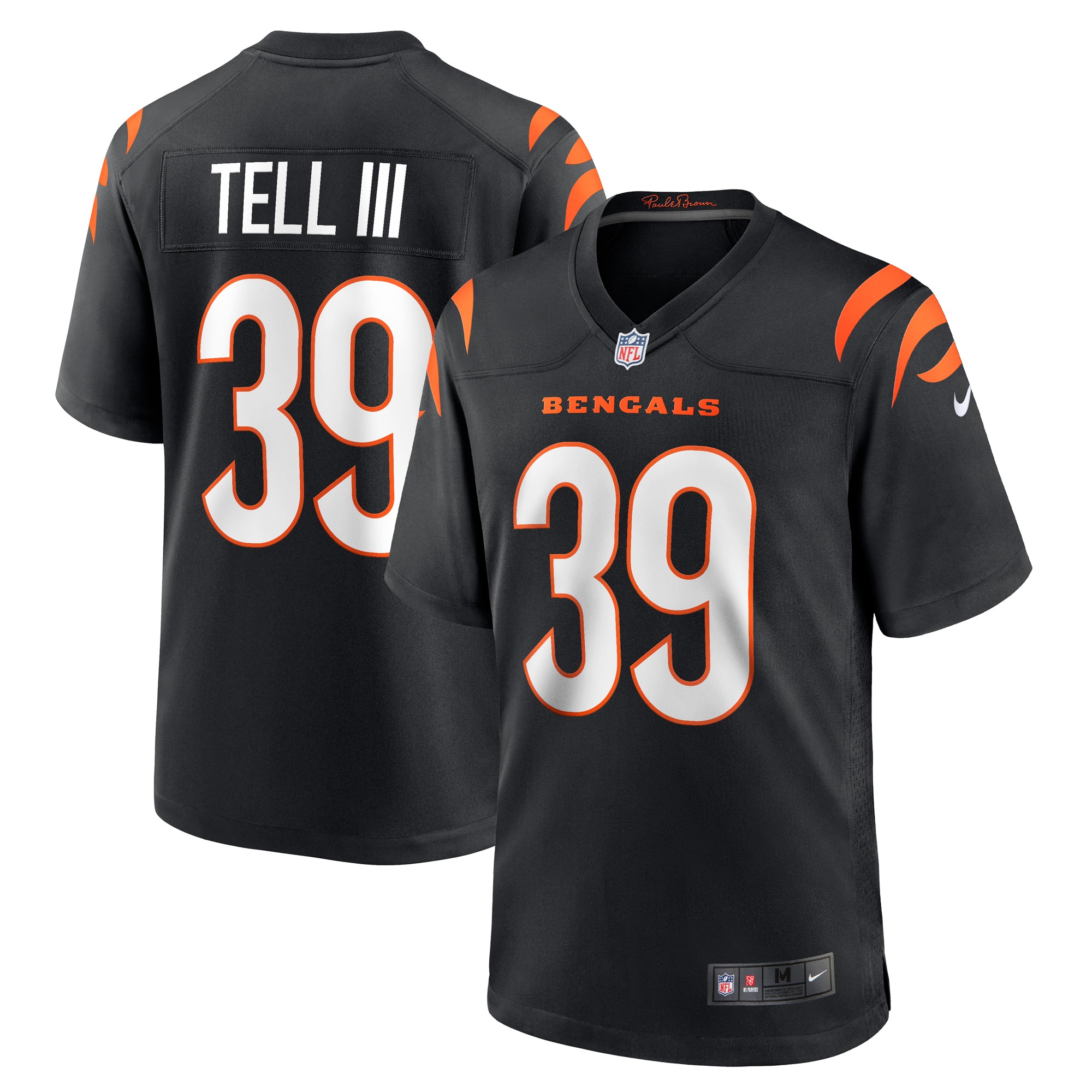Men's Cincinnati Bengals Marvell Tell Iii Black Game Player Jersey Js2563