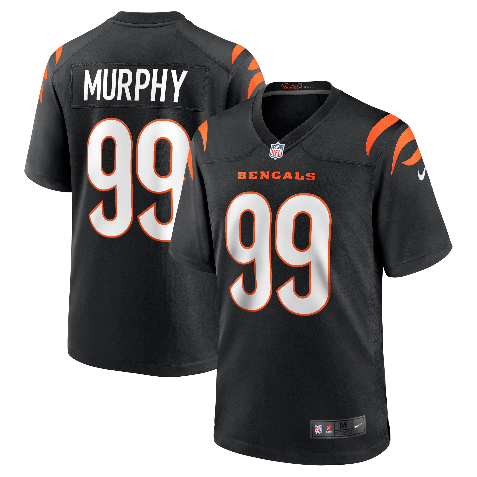 Men's Cincinnati Bengals Myles Murphy Black Game Jersey Js8460