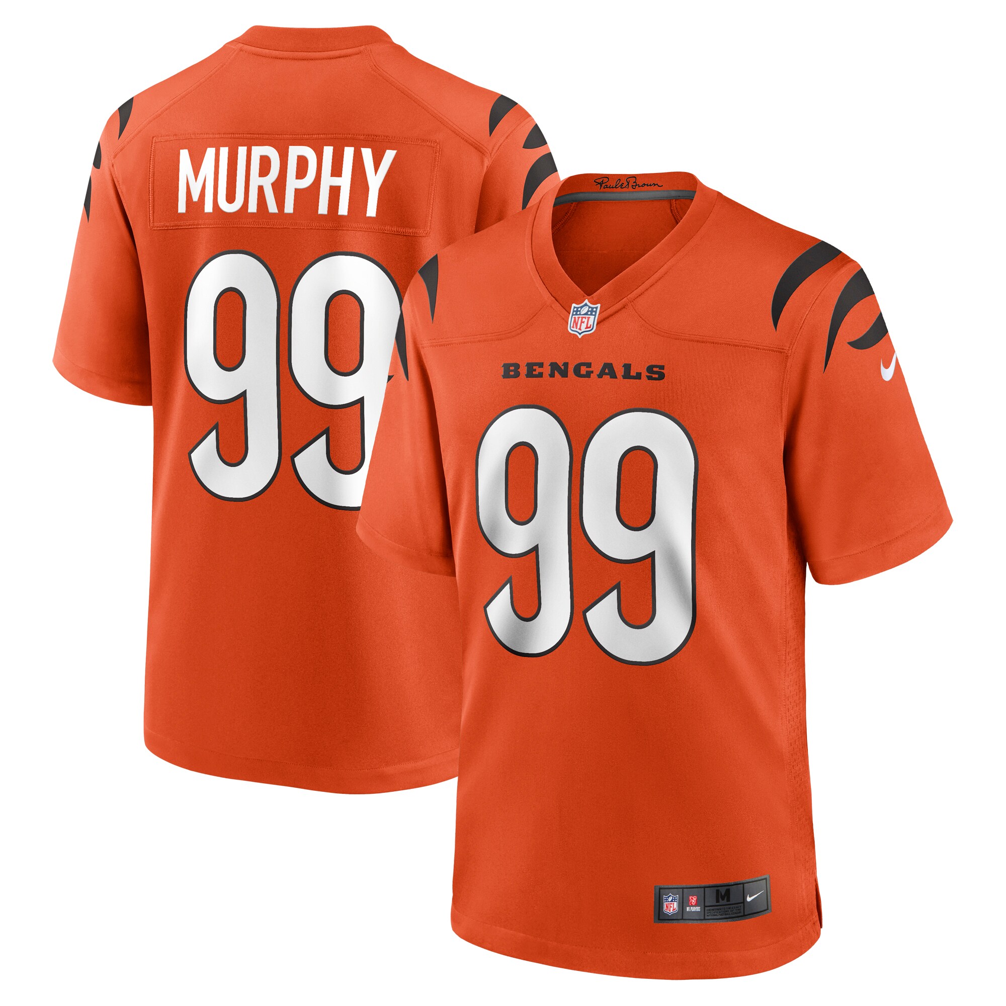 Men's Cincinnati Bengals Myles Murphy Orange Team Game Jersey Js5667