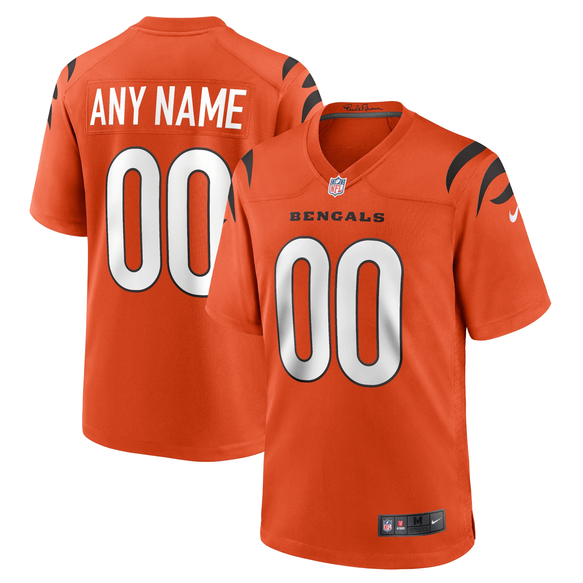 Men's Cincinnati Bengals Orange Alternate Game Custom Jersey Js6926