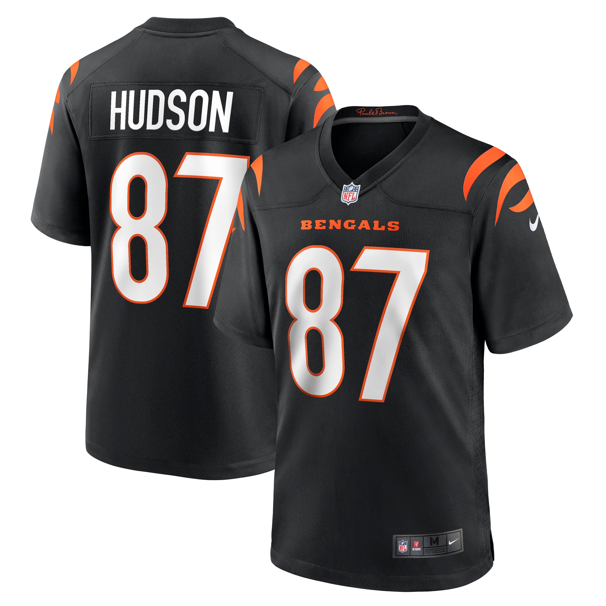 Men's Cincinnati Bengals Tanner Hudson Black Home Game Player Jersey Js8603