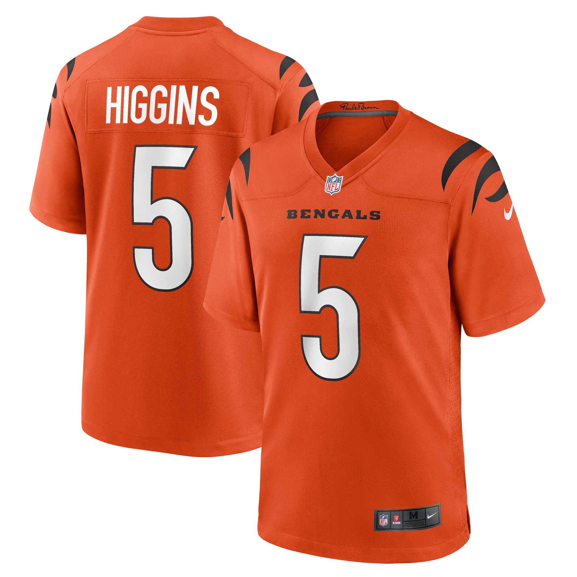 Men's Cincinnati Bengals Tee Higgins Orange Alternate Game Player Jersey Js1591
