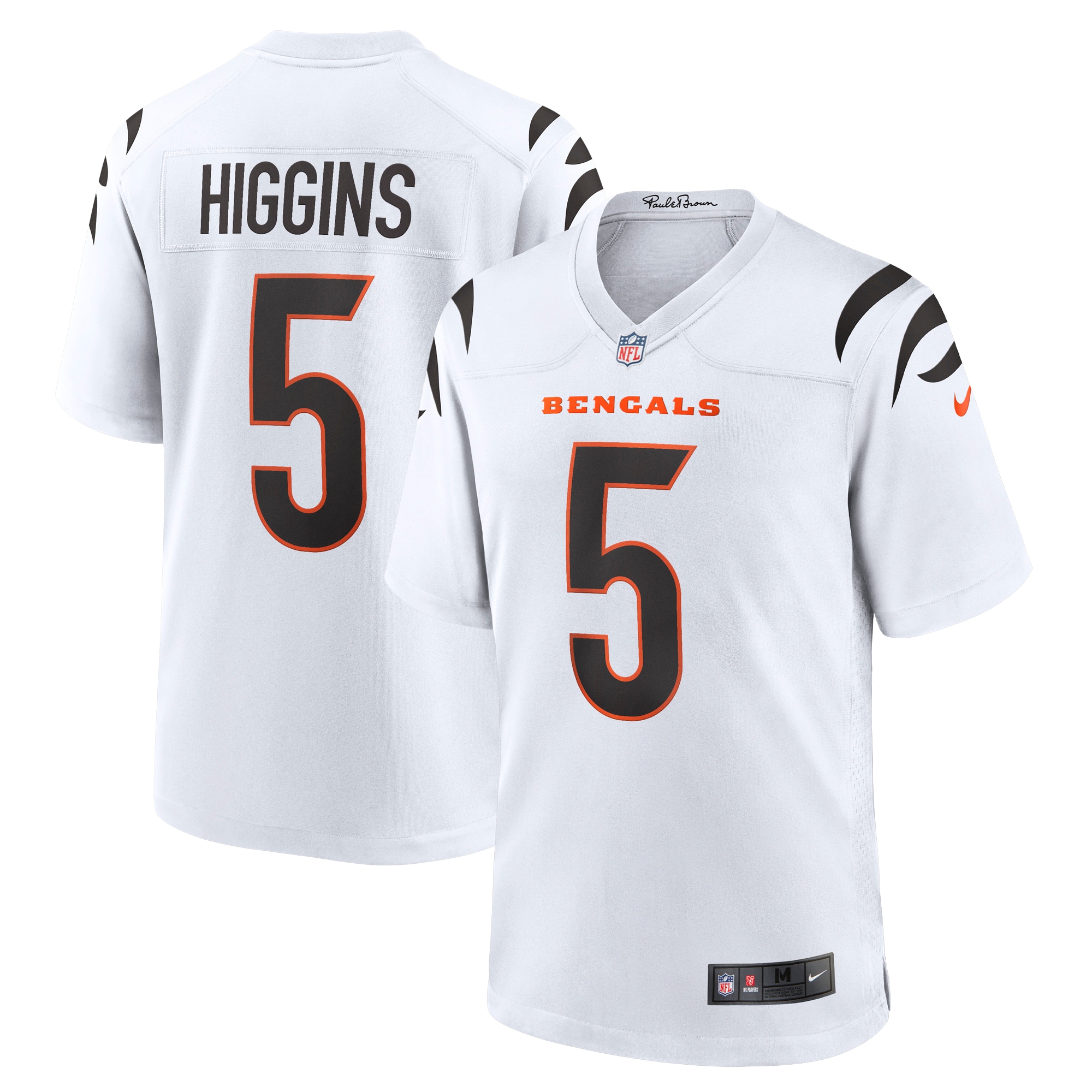Men's Cincinnati Bengals Tee Higgins White Game Jersey Js6968