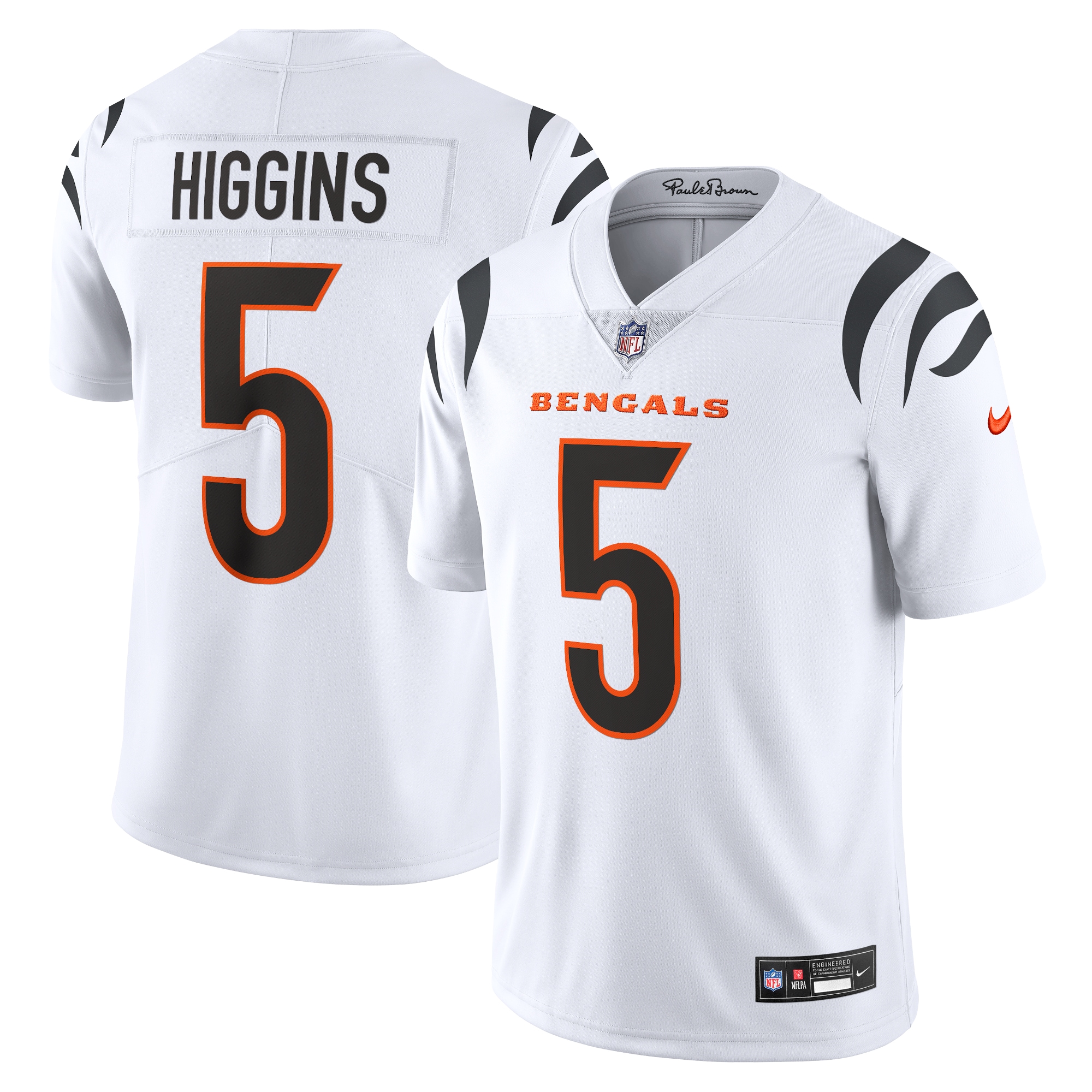 Men's Cincinnati Bengals Tee Higgins White Vapor Untouchable Limited Jersey Js6379