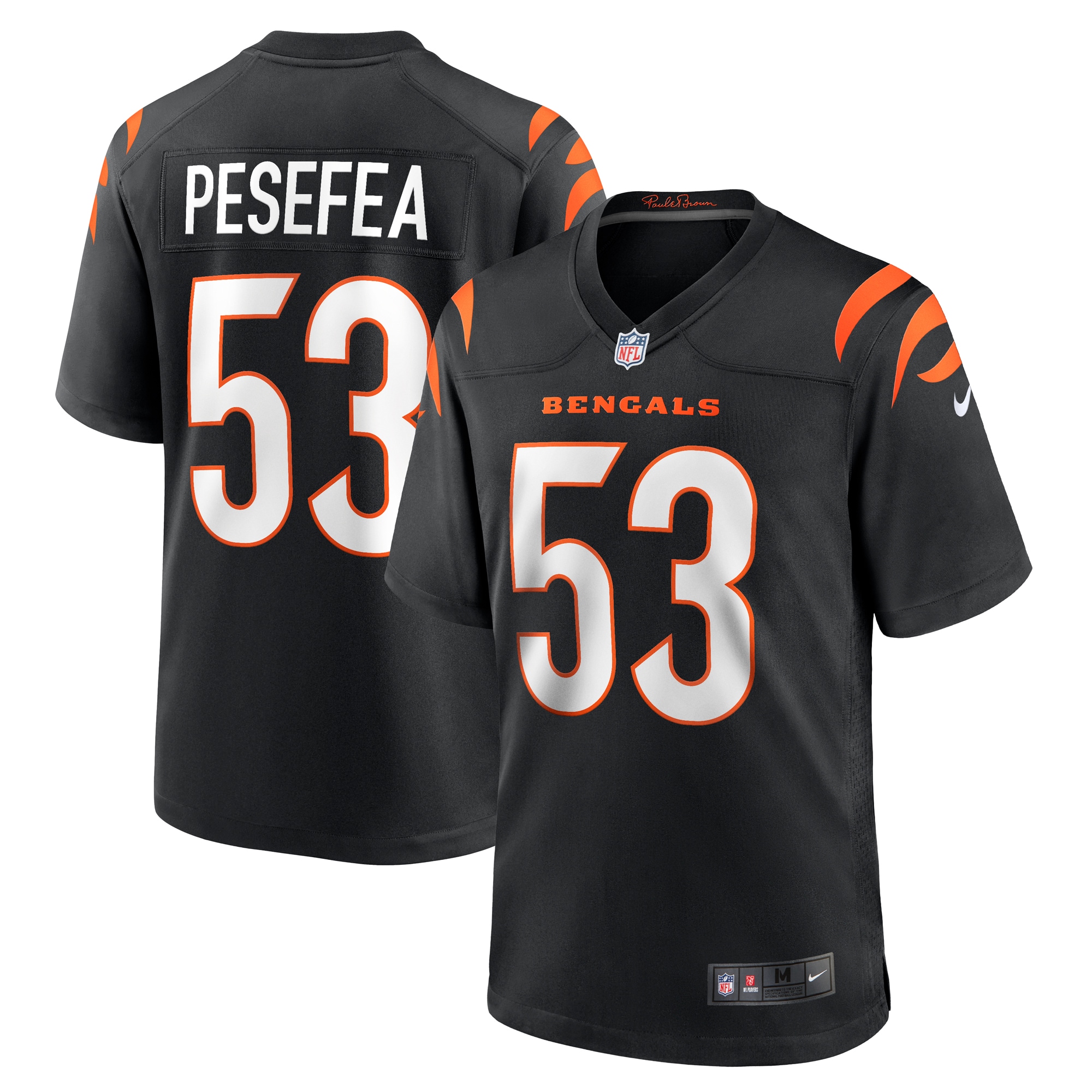 Men's Cincinnati Bengals Tj Pesefea Black Team Game Jersey Js3045