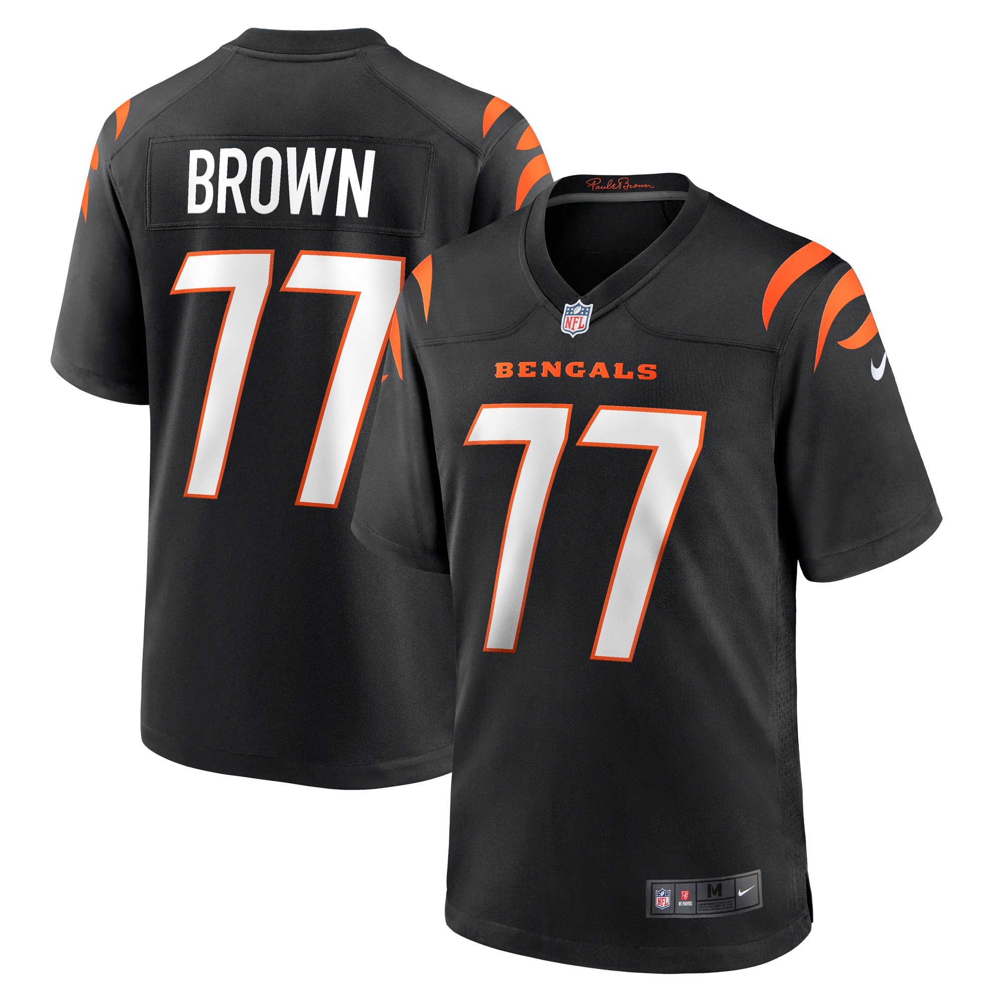 Men's Cincinnati Bengals Trent Brown Black Game Jersey Js4519