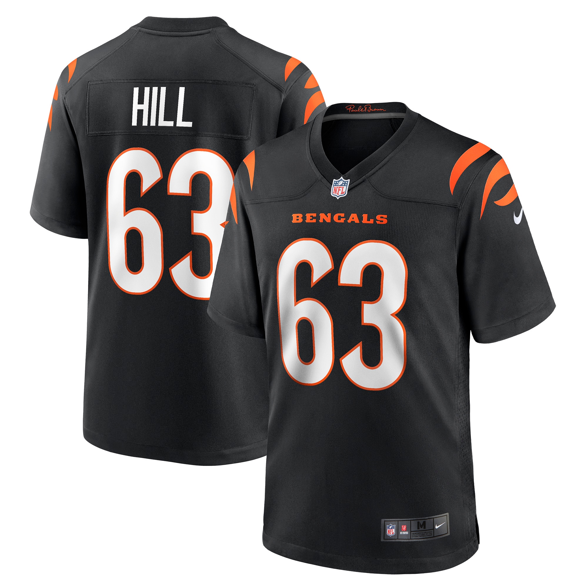 Men's Cincinnati Bengals Trey Hill Black Game Jersey Js4887