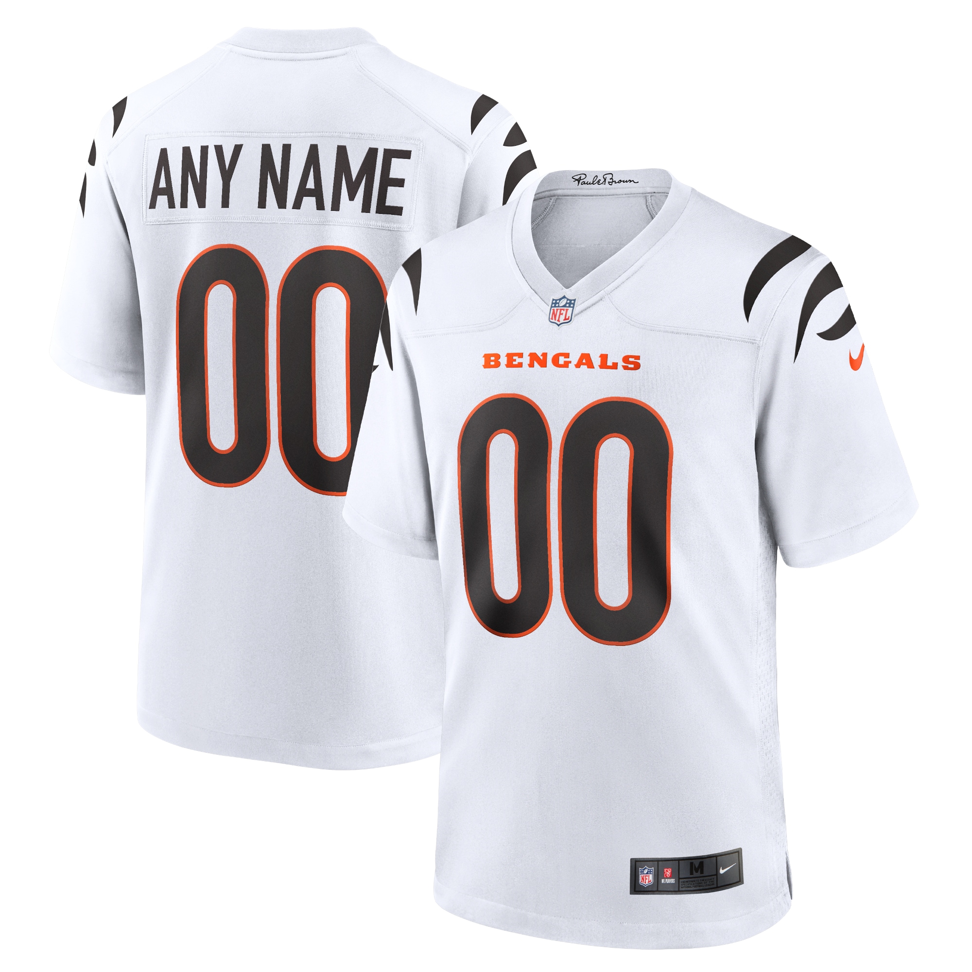 Men's Cincinnati Bengals White Game Custom Jersey Js4463
