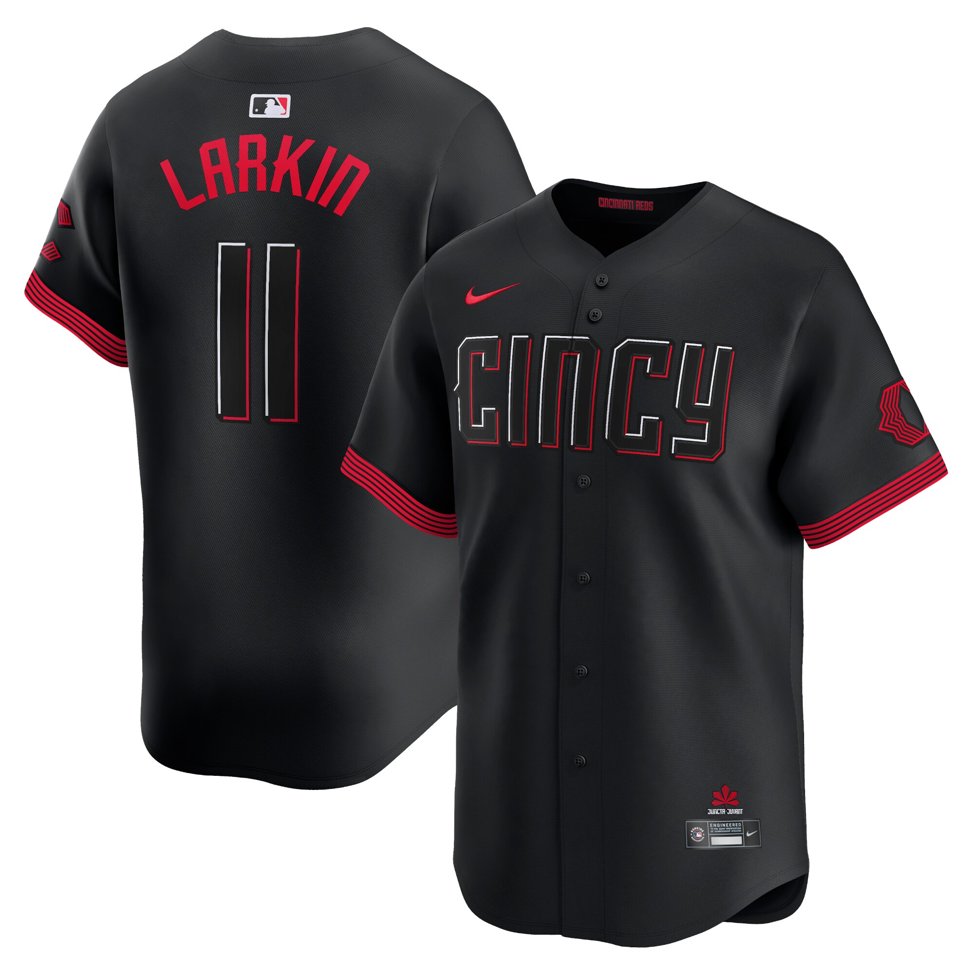 Men's Cincinnati Reds Barry Larkin Black City Connect Limited Player Jersey