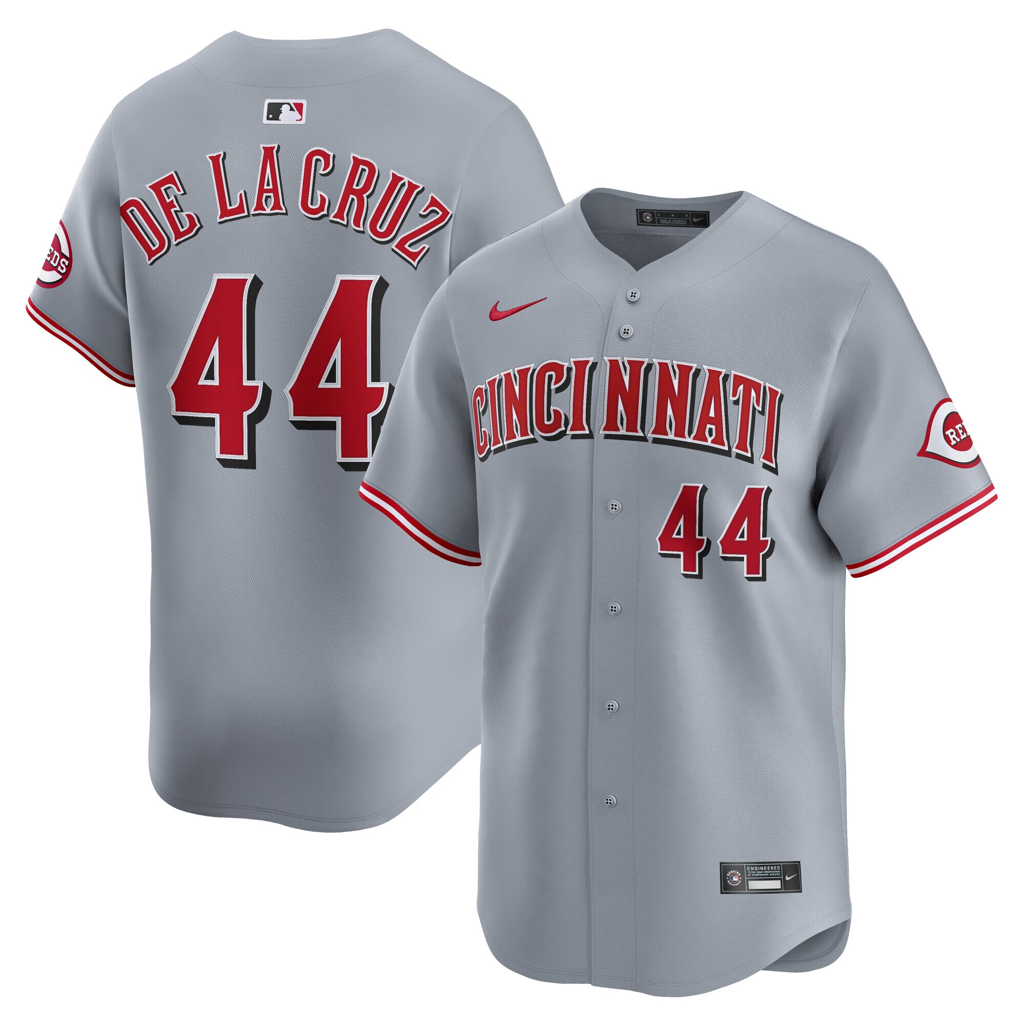 Men's Cincinnati Reds Elly De La Cruz Gray Road Limited Player Jersey