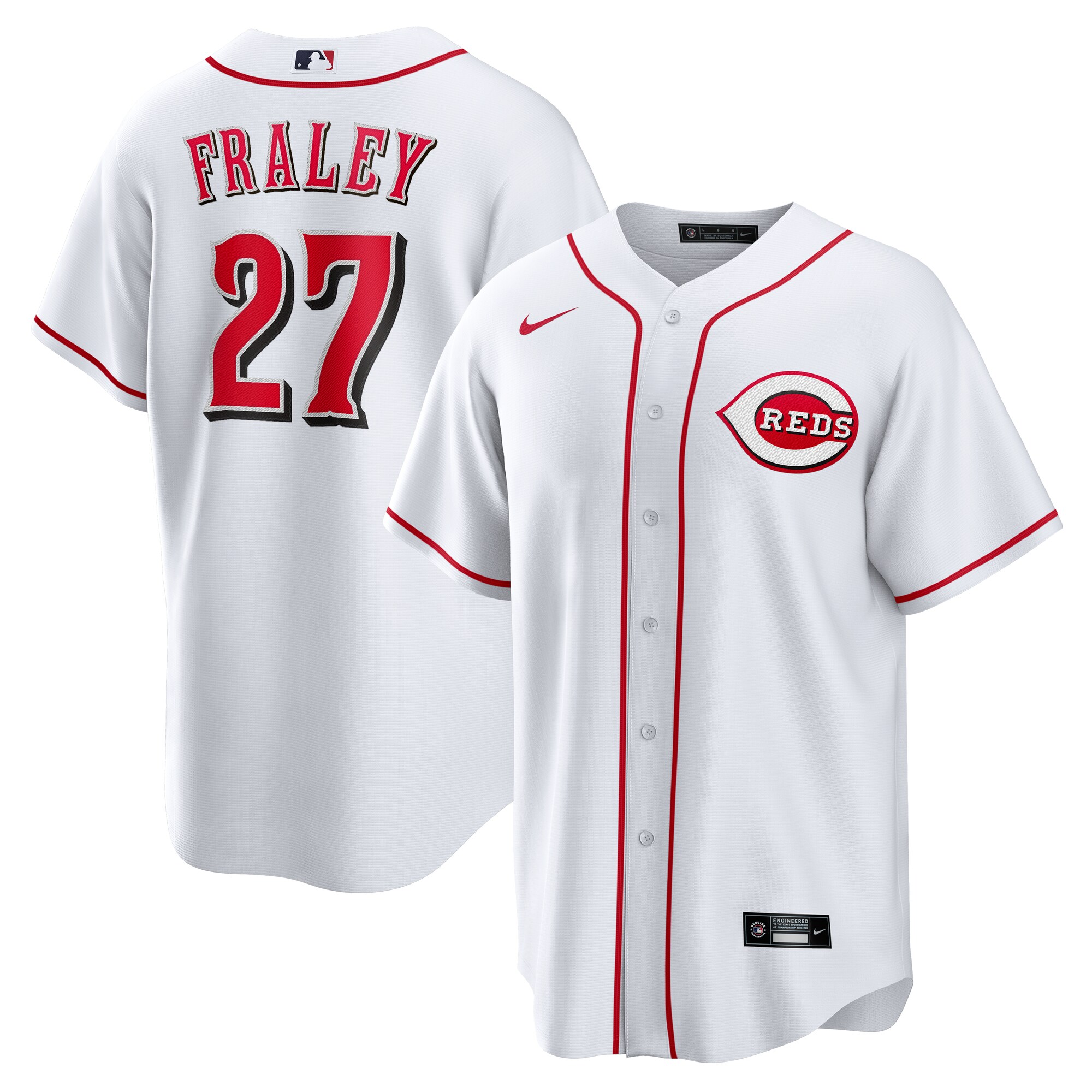 Men's Cincinnati Reds Jake Fraley White Home Jersey