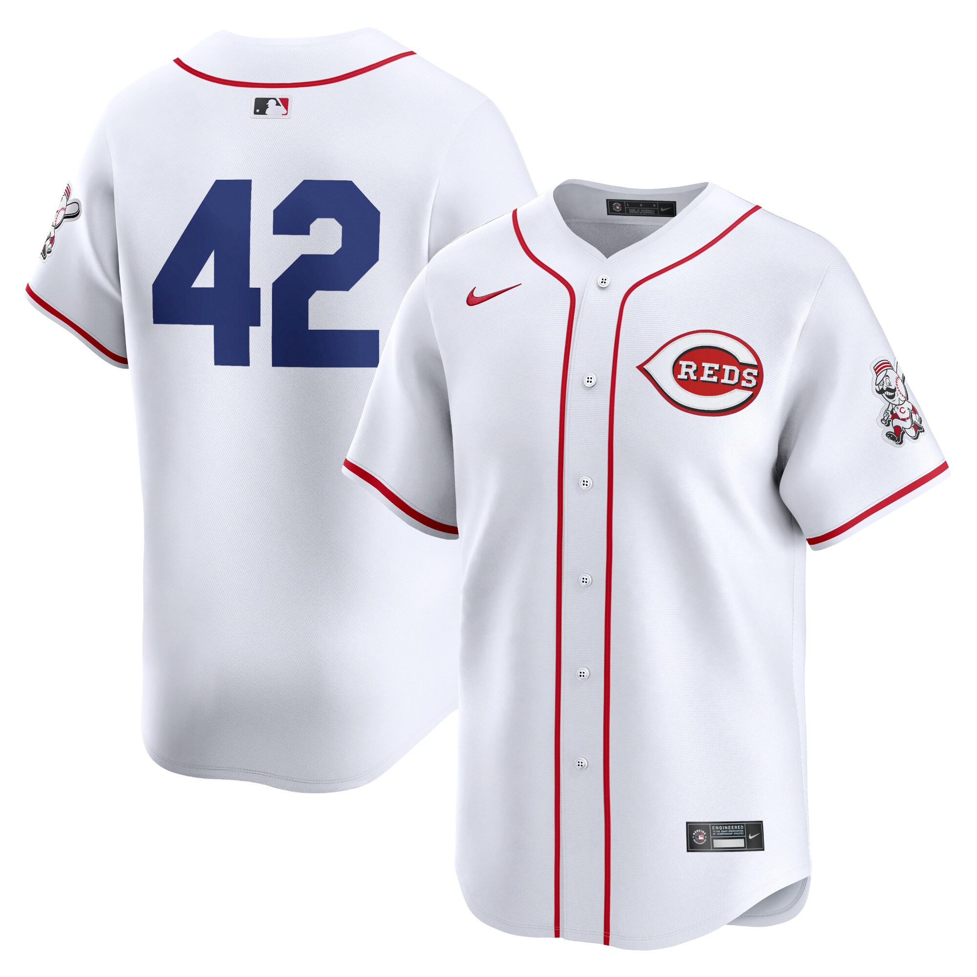 Men's Cincinnati Reds White 2024 Jackie Robinson Day Home Limited Jersey
