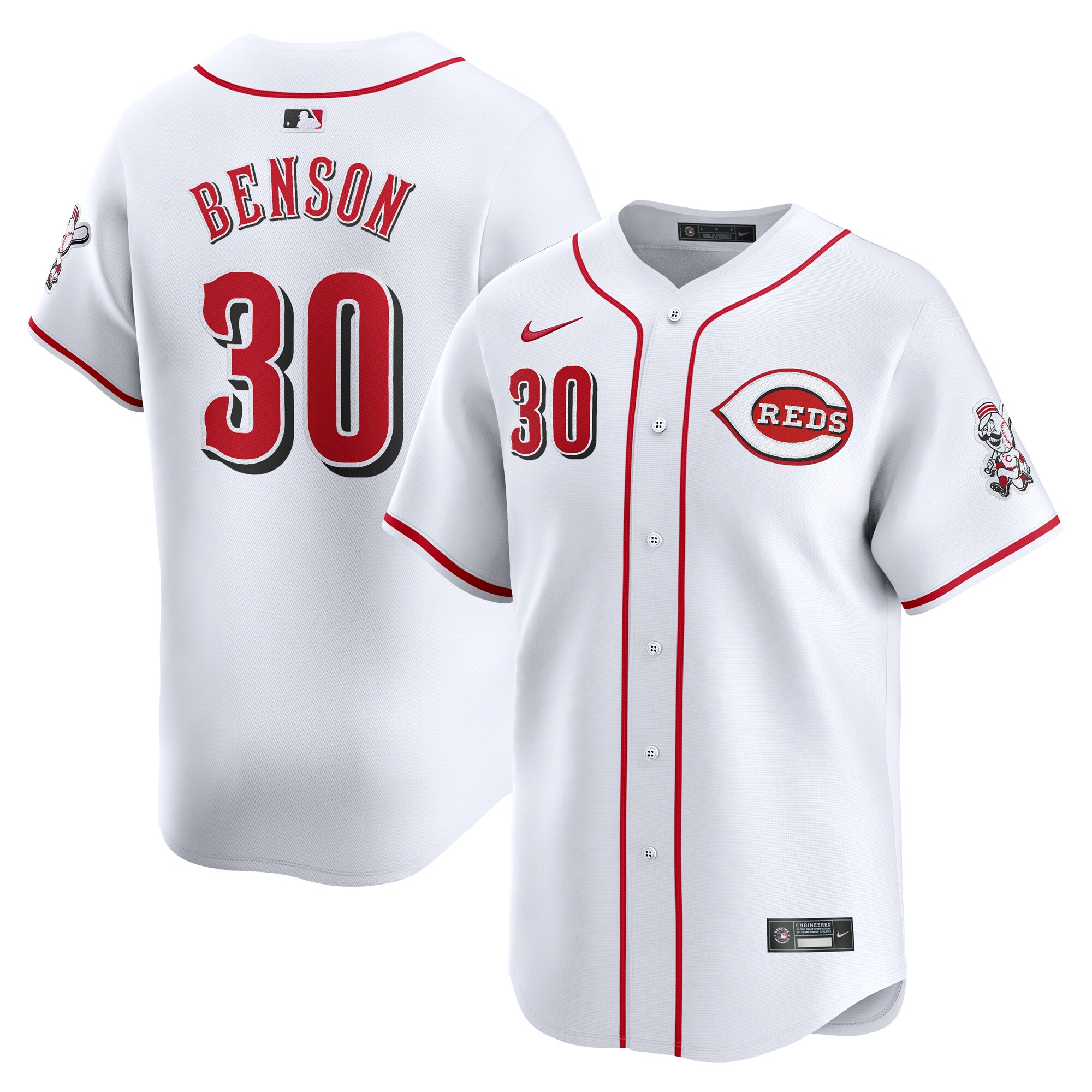 Men's Cincinnati Reds Will Benson White Home Limited Player Jersey