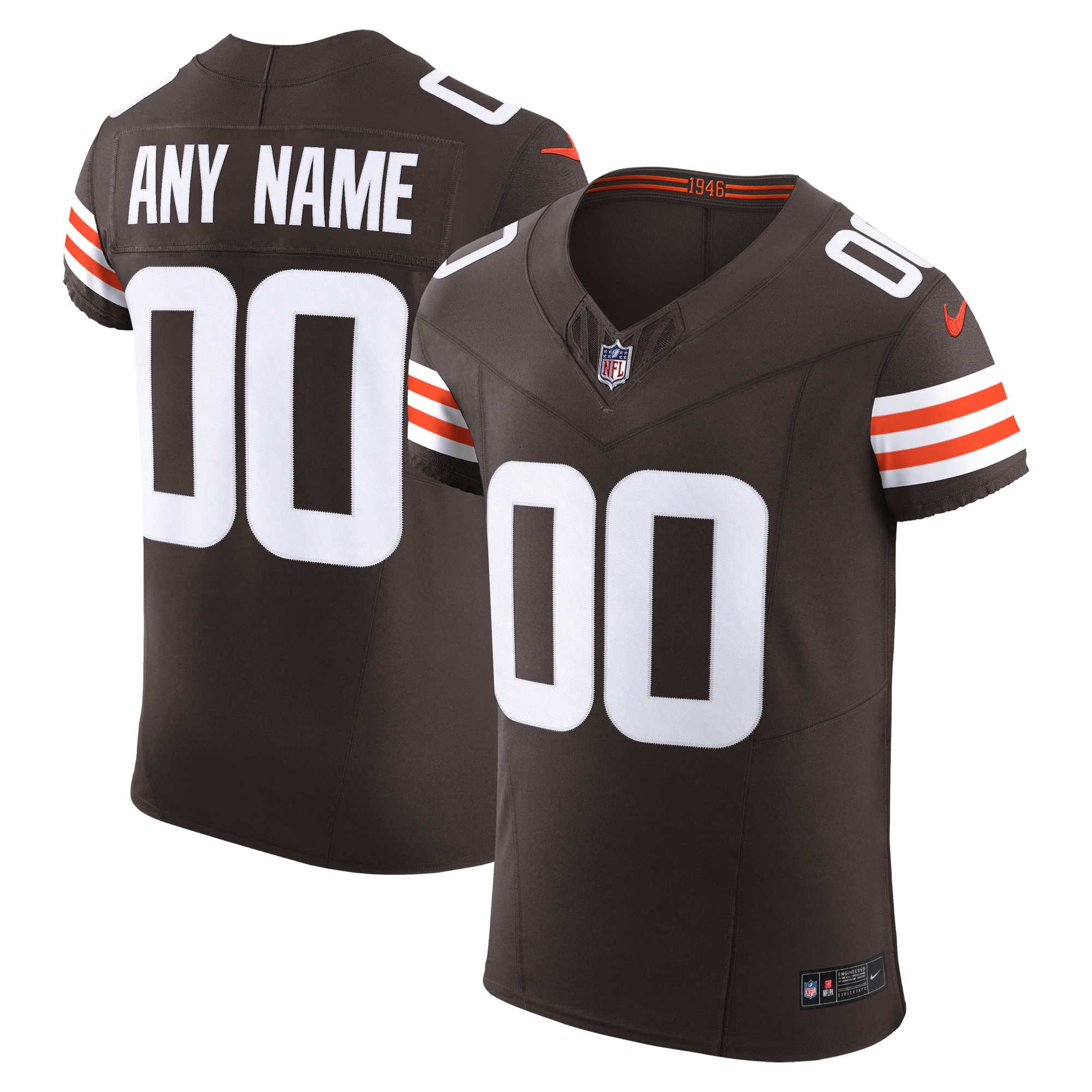 Men's Cleveland Browns Brown Vapor F.u.s.e. Elite Custom Jersey Js4034