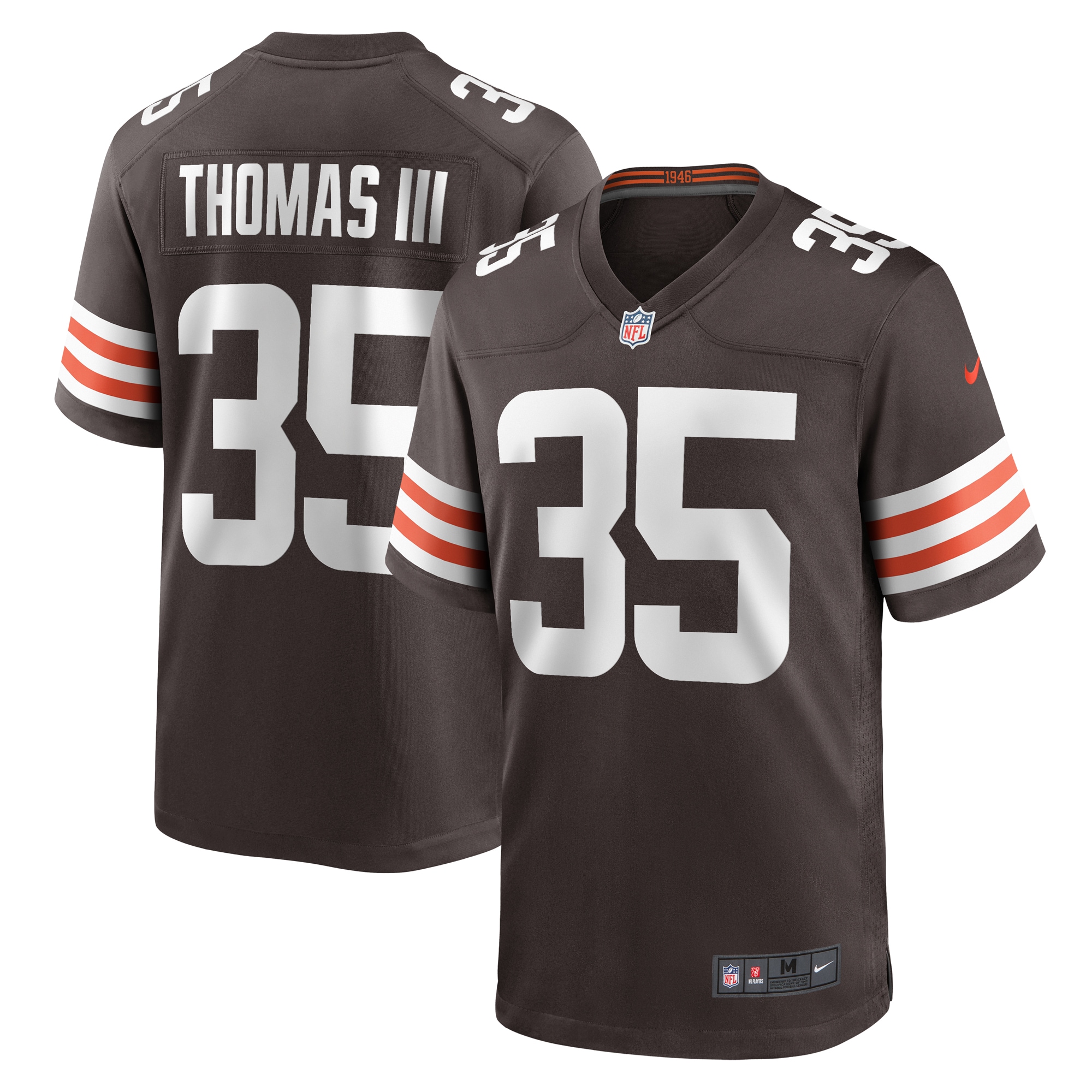 Men's Cleveland Browns Charlie Thomas Brown Team Game Jersey Js7227